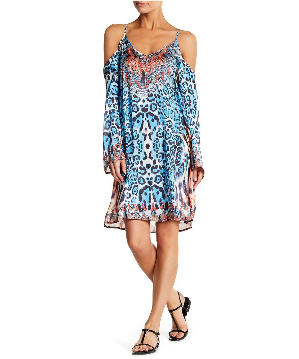 La Moda Women's 3/4 Sleeve Bohemian Swimsuit Cover Up - Casual Beach Tunic Dress for Resort, Poolside & Vacation Wear | Lightweight Summer Coverup for Swimsuits