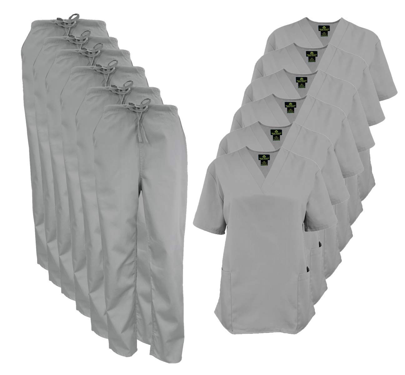 Premium Women's Medical Scrub Set - 6-Pack Comfortable Nursing Uniform Tops & Pants for Nurses, Doctors & Healthcare Professionals | Breathable Hospital Workwear for Long Shifts | Durable Medical Apparel for Women | Perfect for Hospitals, Clinics & Nursing Homes | Ideal for 12-Hour Shifts & Busy Healthcare Environments | Great for ER, ICU, Surgery & Daily Patient Care