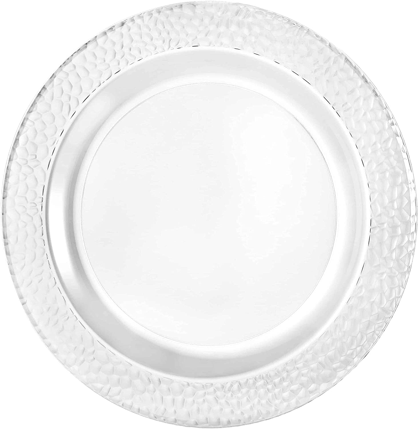 Lillian Tablesettings 100-Pack Clear Pebbled Plastic Plates for Parties, Picnics, and Everyday Dining – Durable & Stylish Disposable Dinnerware