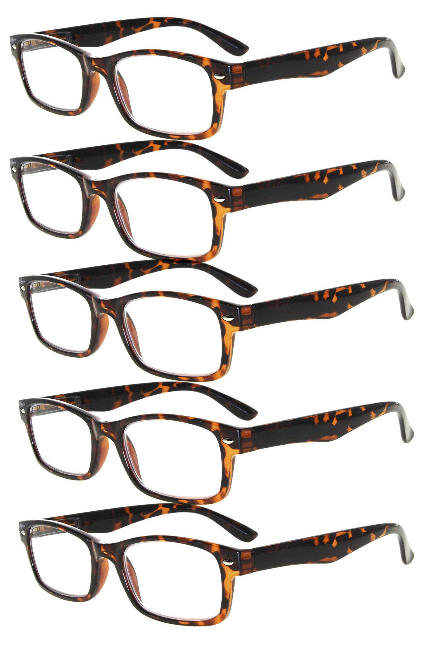 Eyekepper 5-Pack Spring Hinged Plastic Reading Glasses +2.75 Magnification - Lightweight Comfortable Readers for Men & Women - Perfect for Reading, Crafts, and Computer Work