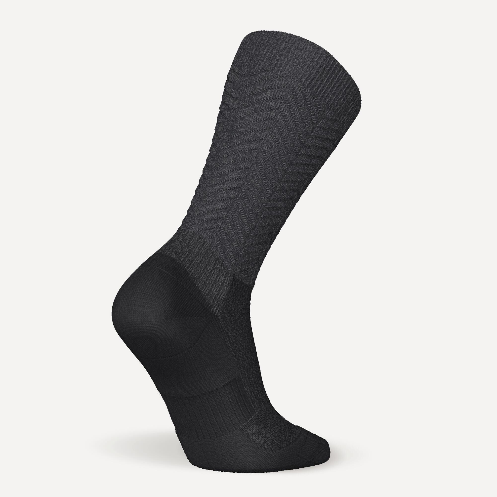 Quechua SH500 Mid 2 Pair Winter Hiking Warm Socks for Men & Women - Thermal Wool Trekking Socks for Cold Weather Outdoor Activities, Camping & Snow Sports