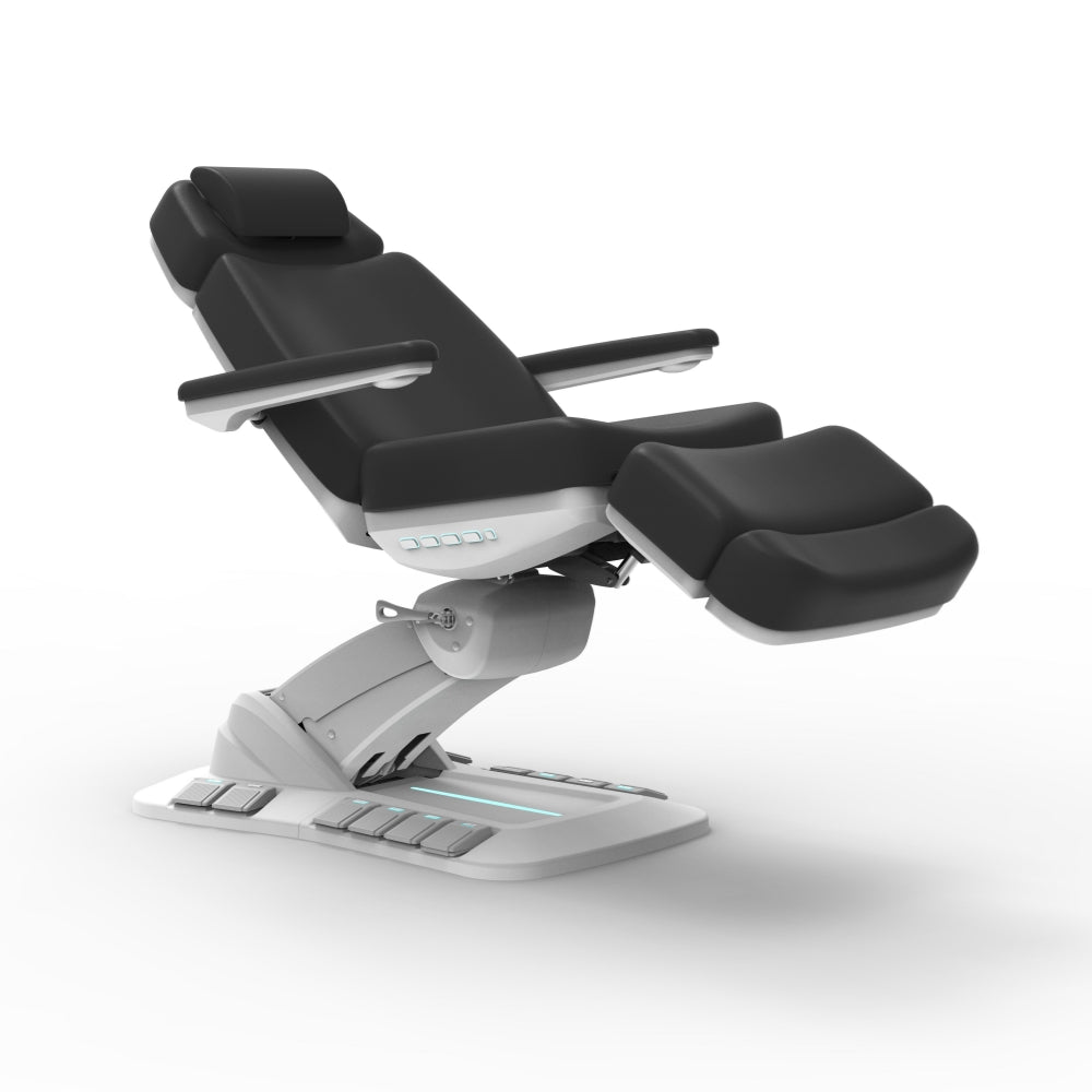 SilverFox 2246EBN Electric 4-Motor Professional Facial Bed with Memory Function - Adjustable Esthetician Chair for Spa & Salon Treatments, Includes Hand Remote, Paper Holder & Foot Cover Package - Perfect for Facials, Massage & Skin Care Procedures