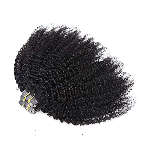 40pcs 100g Human Hair Tape-in Extensions - Afro Kinky Curly 4B/4C Natural Color Skin Weft - 28 Inch for Black Women | Perfect for Protective Styling, Volume Boost & Special Occasions