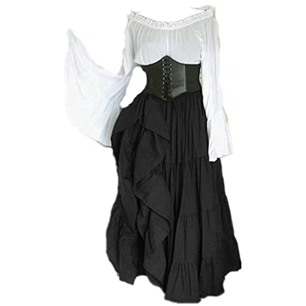 Victorian Gothic Queen Masquerade Evening Dress - Medieval Renaissance Elf Princess Cosplay Costume for Halloween, LARP, Themed Parties & Fantasy Events