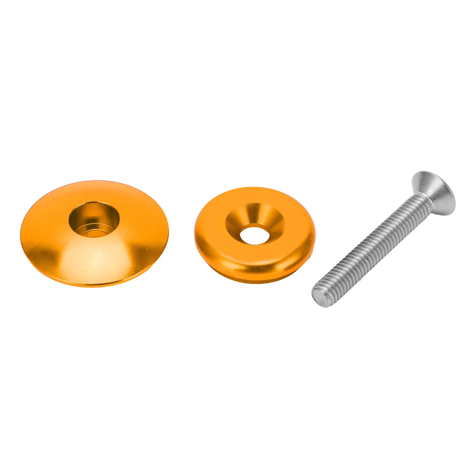 Premium Aluminum Alloy Bike Headset Top Cap - High Strength, Wear-Resistant MTB Stem Cover with Bolts (Gold) | Perfect for Mountain Bike Upgrades & Maintenance
