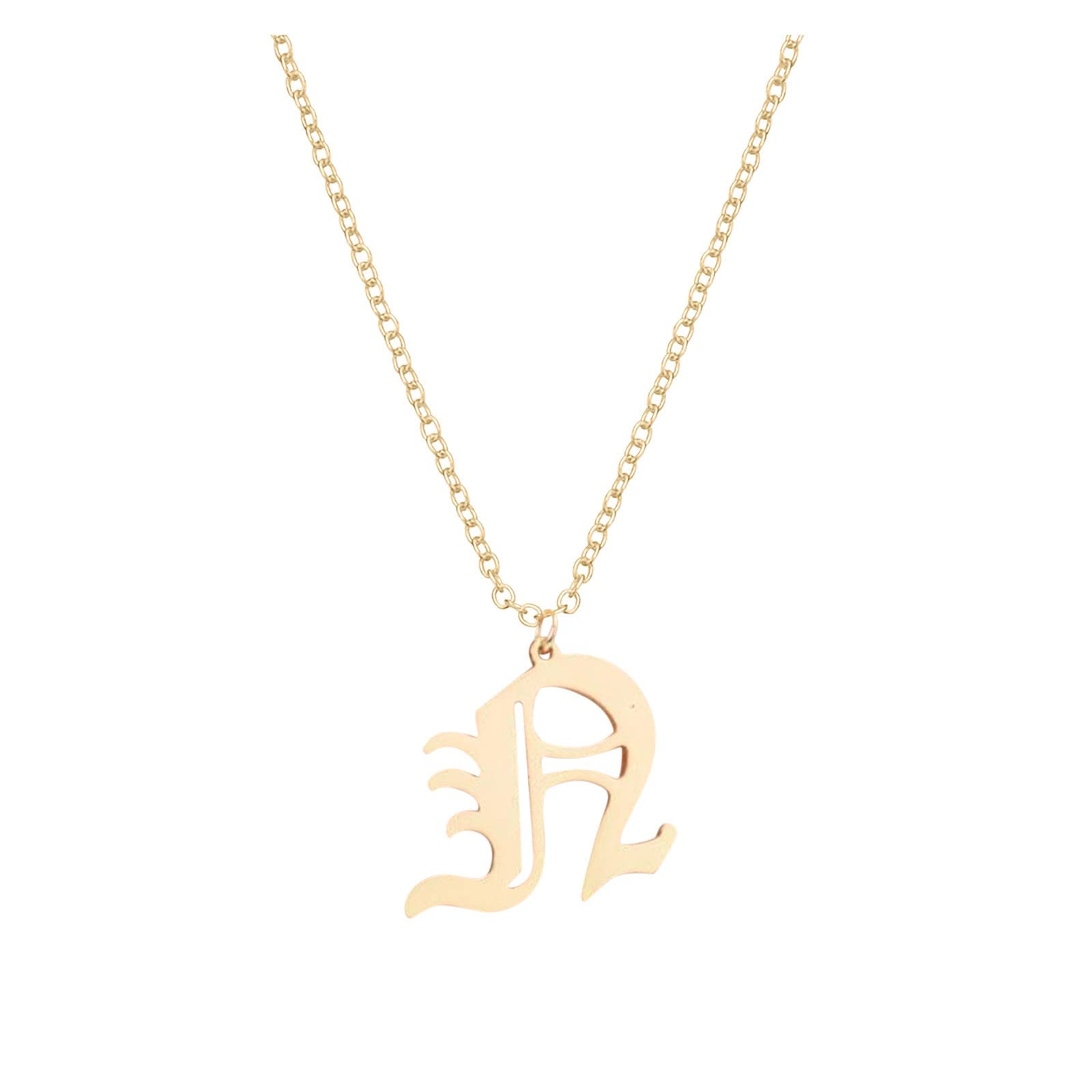 26 English Letters Pendant Necklace for Women - Gold Stainless Steel Alphabet Initial Necklace (A-Z) - Personalized Jewelry Gift for Teen Girls - Perfect for Birthdays, Anniversaries & Everyday Wear