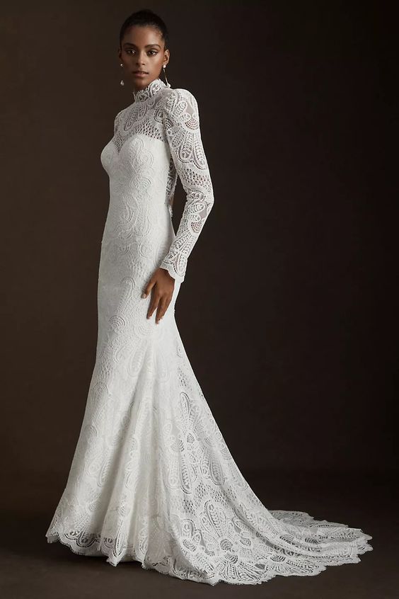 Willowby Orianna Gown - Elegant Lace Wedding Dress with Long Train & V-Neck | Perfect for Bridal Ceremony, Formal Events & Evening Galas