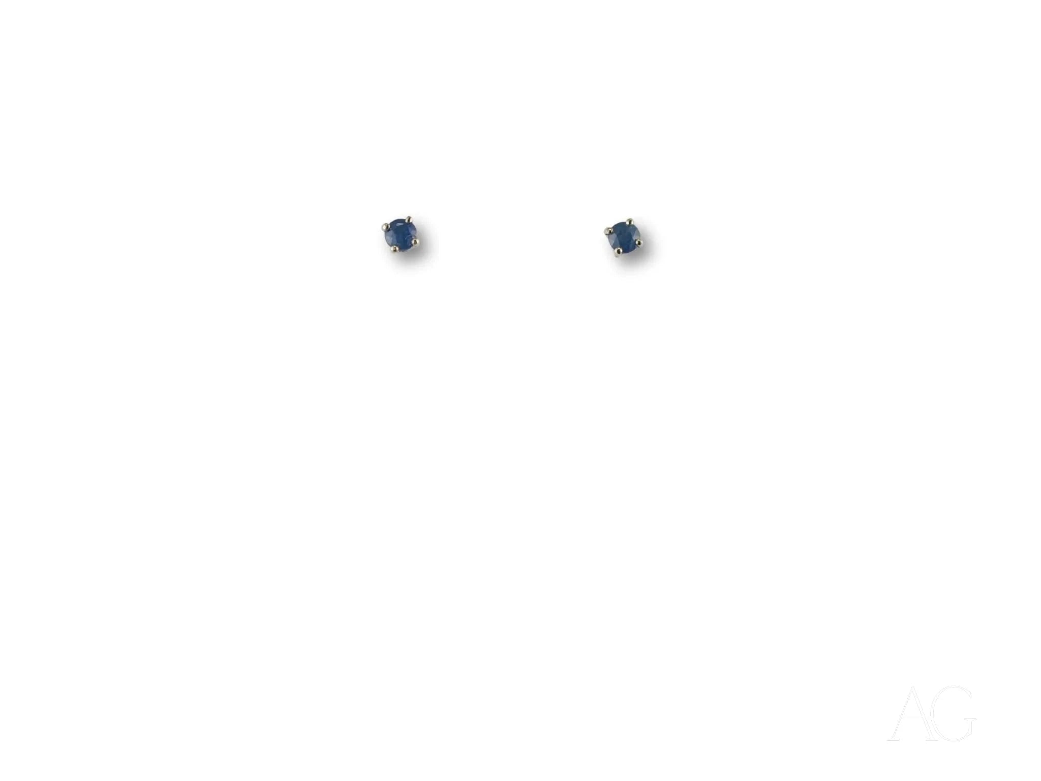 18K White Gold Sapphire Earrings for Women – Elegant Blue Gemstone Stud Earrings for Wedding, Party & Special Occasions