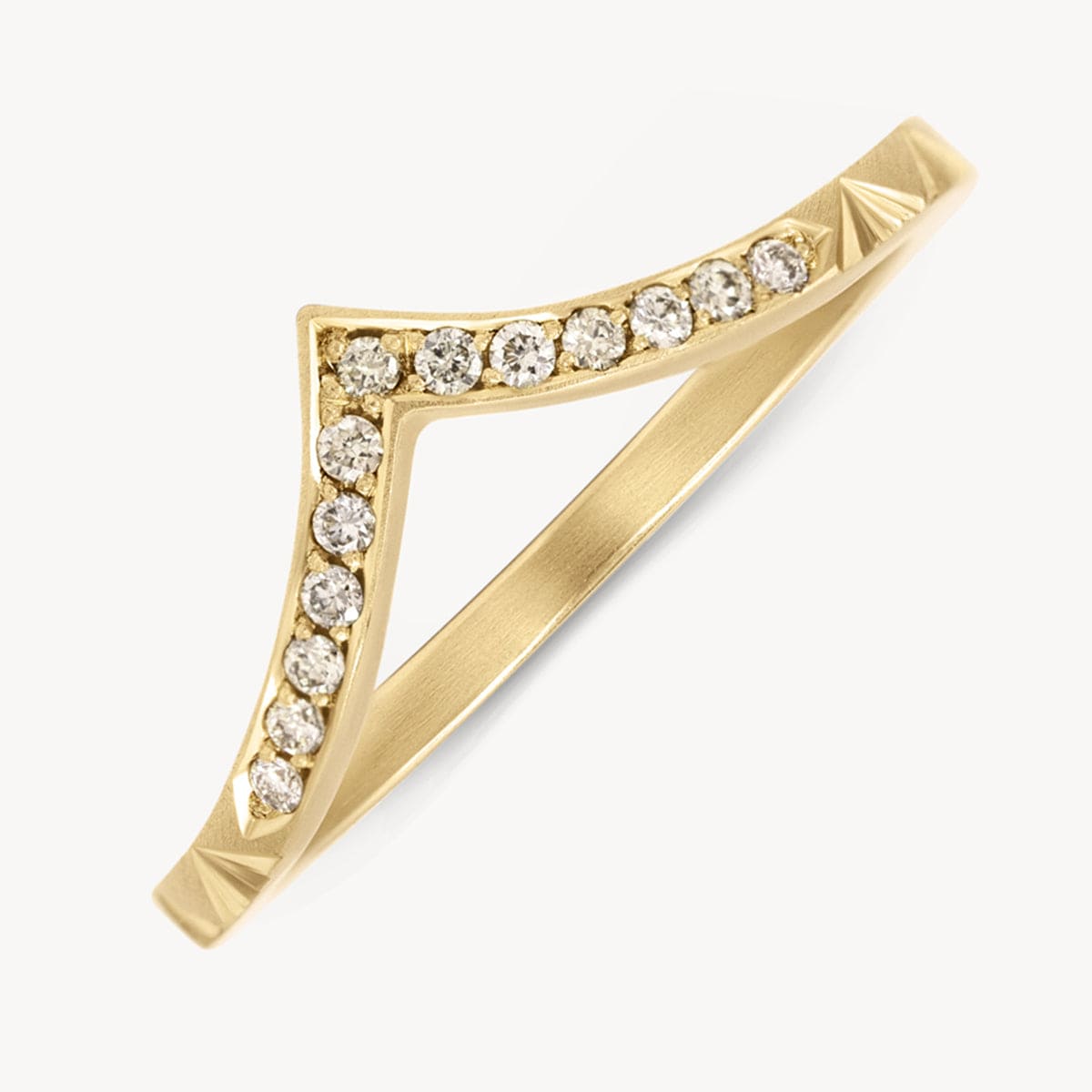 Peak Aurelia 14K Gold Champagne Diamond Wedding Band Ring for Women - Elegant Stackable Bridal Ring for Engagement, Anniversary & Special Occasions