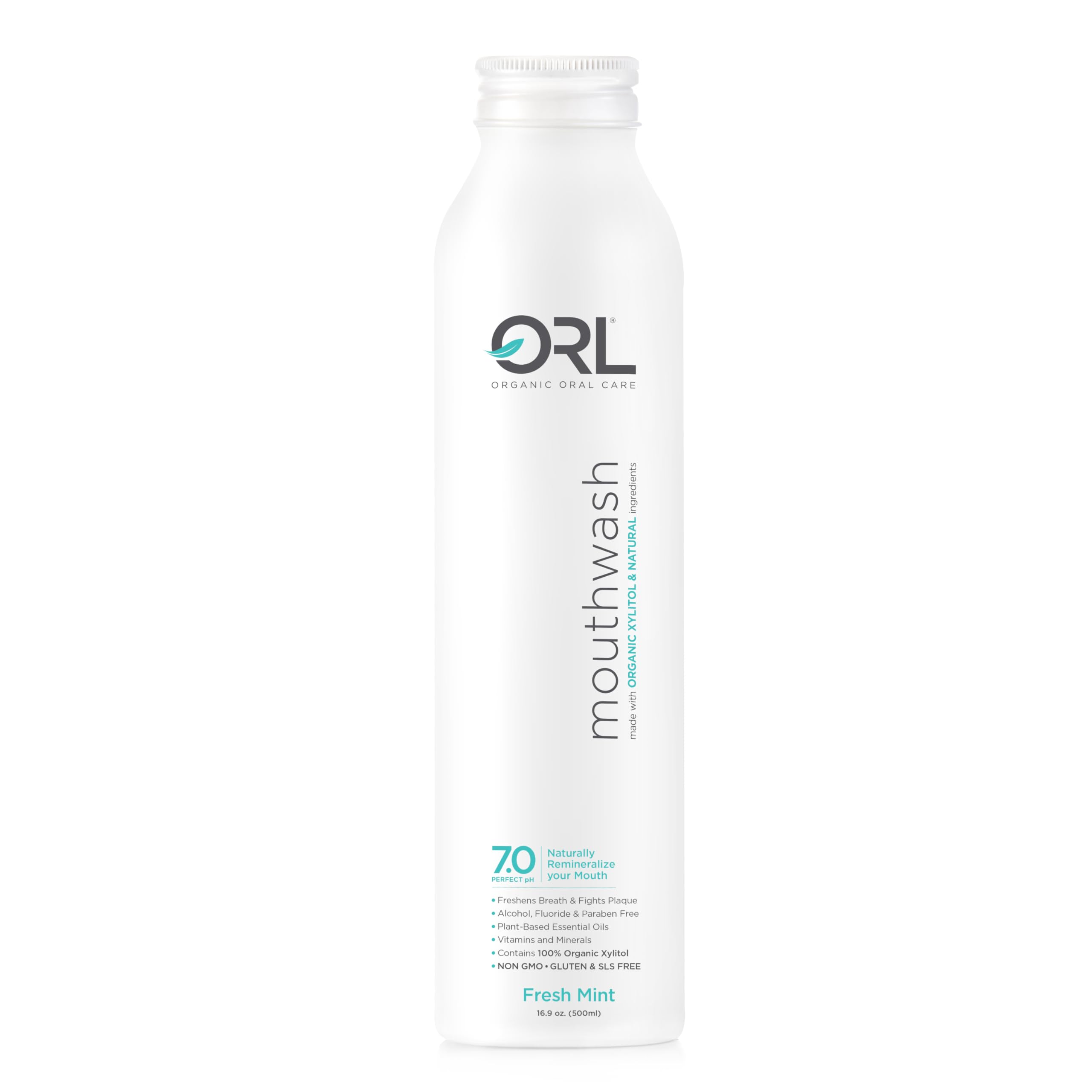ORL Natural & Organic Mouthwash - Freshens Breath, Whitens Teeth & Strengthens Enamel | Alcohol-Free Oral Care for Daily Use & Travel | Ideal for Morning Routine & Post-Meal Freshness
