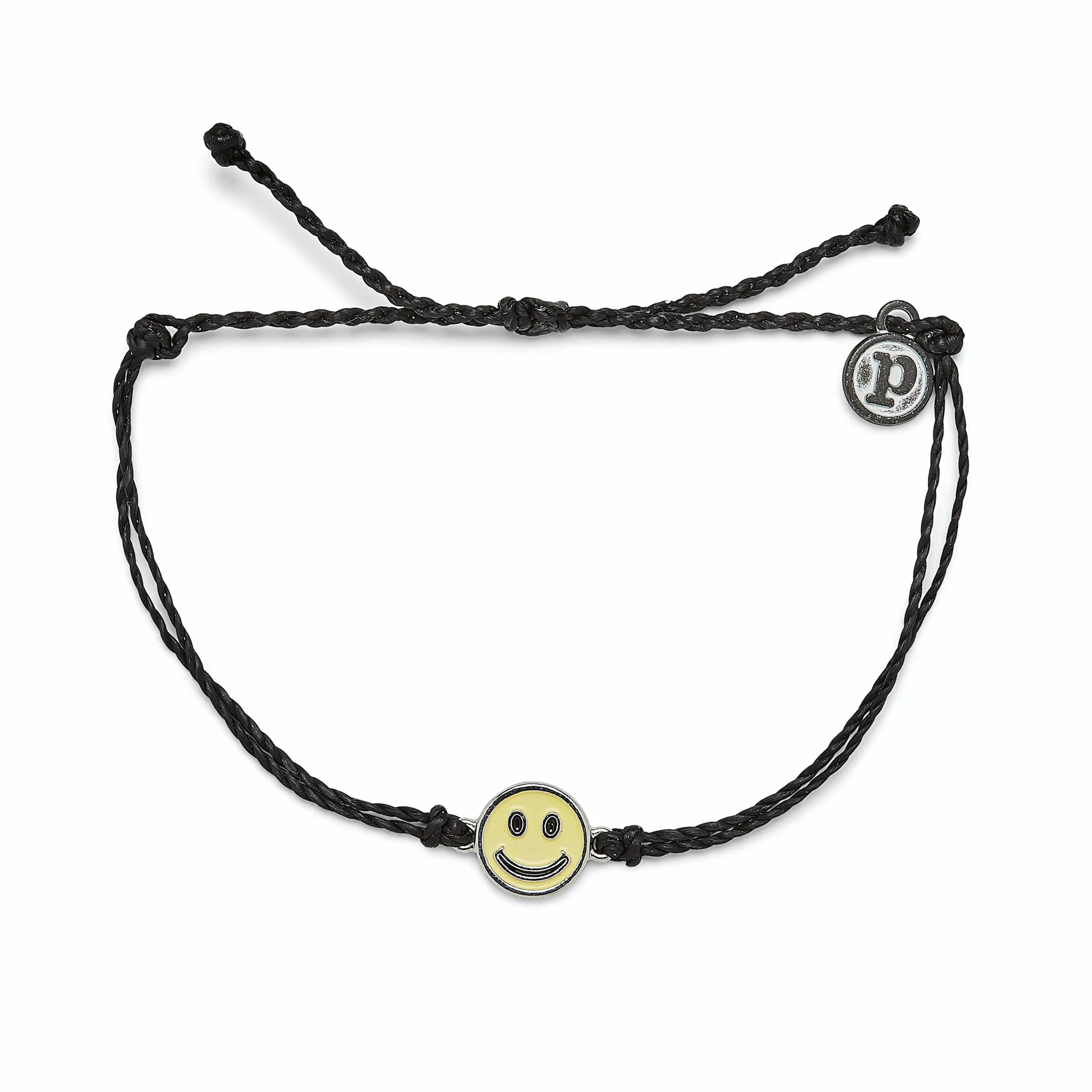 Vintage Enamel Happy Face Silver Charm Bracelet for Women - Trendy Smiley Jewelry Gift for Birthday, Friendship & Everyday Wear