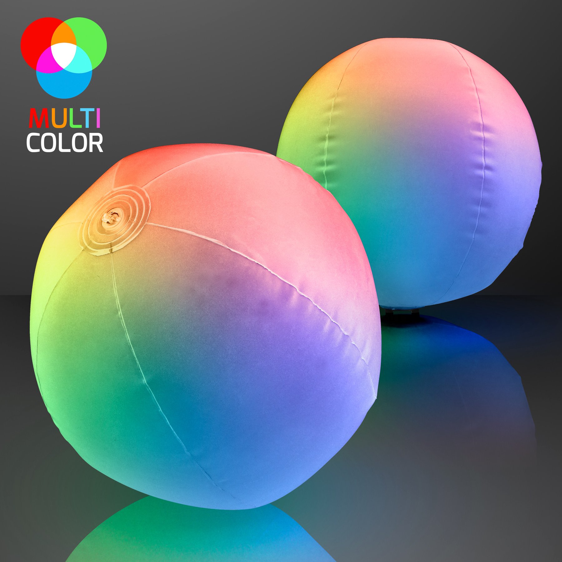 Glow in The Dark LED Beach Balls - 12 Pack Color Changing Light Up Pool Toys for Night Swimming, Parties, and Summer Outdoor Activities