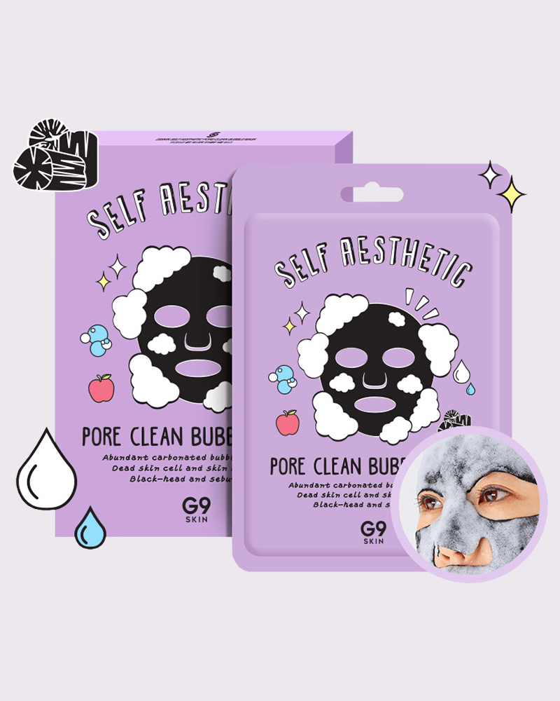 G9SKIN Self Aesthetic Pore Clean Bubble Mask - Deep Cleansing Blackhead Remover for Oily & Acne-Prone Skin | Perfect for Spa Night & Self-Care Routine