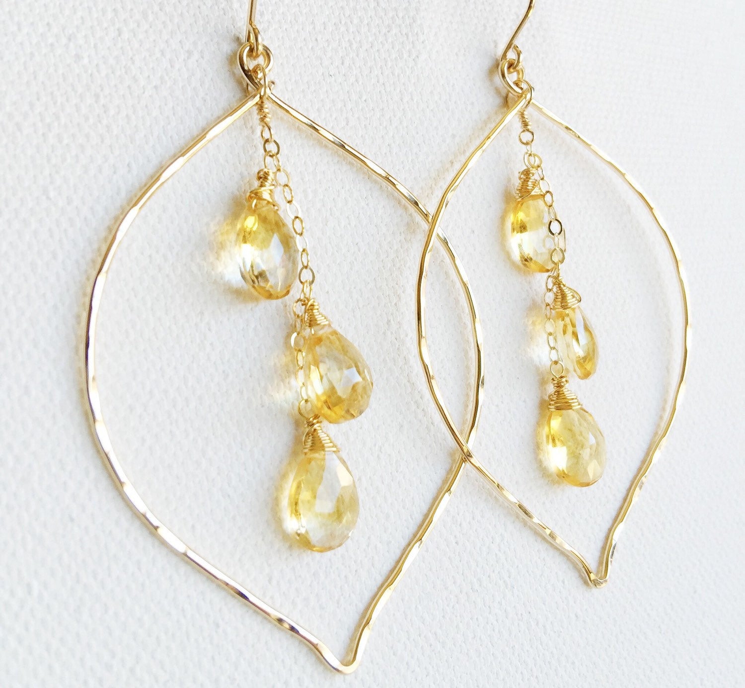Yuri Citrine Earrings (E543) - Elegant Gemstone Jewelry for Women, Perfect for Parties, Weddings & Special Occasions
