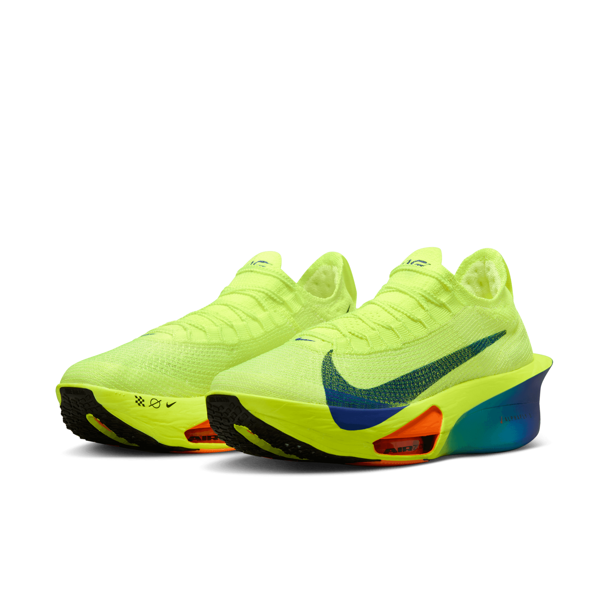 Nike Men's Air Zoom Alphafly 3 Running Shoes - Lightweight Cushioned for Marathon Training & Racing (700 Volt/Concord/Dusty Cactus/Total Orange) | Perfect for Long Distance Running, Track Workouts & Competitive Road Racing