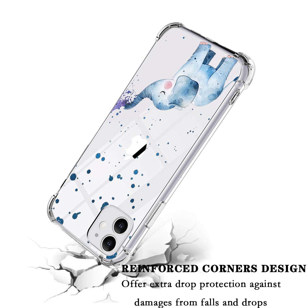 MAYCARI iPhone 11 Pro Max Case - Cute Elephant Animal Design, Clear TPU Slim Protective Cover with Anti-Scratch & Shock Absorbing | Perfect for Everyday Use, Travel & Gift Giving