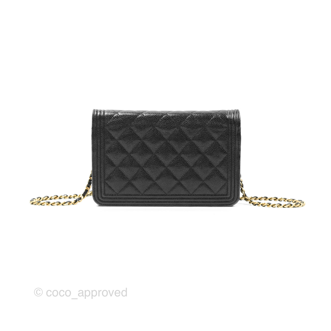 Chanel Boy Wallet on Chain WOC Black Caviar Gold Hardware - Luxury Crossbody Bag for Women, Perfect for Evening Events & Daily Use