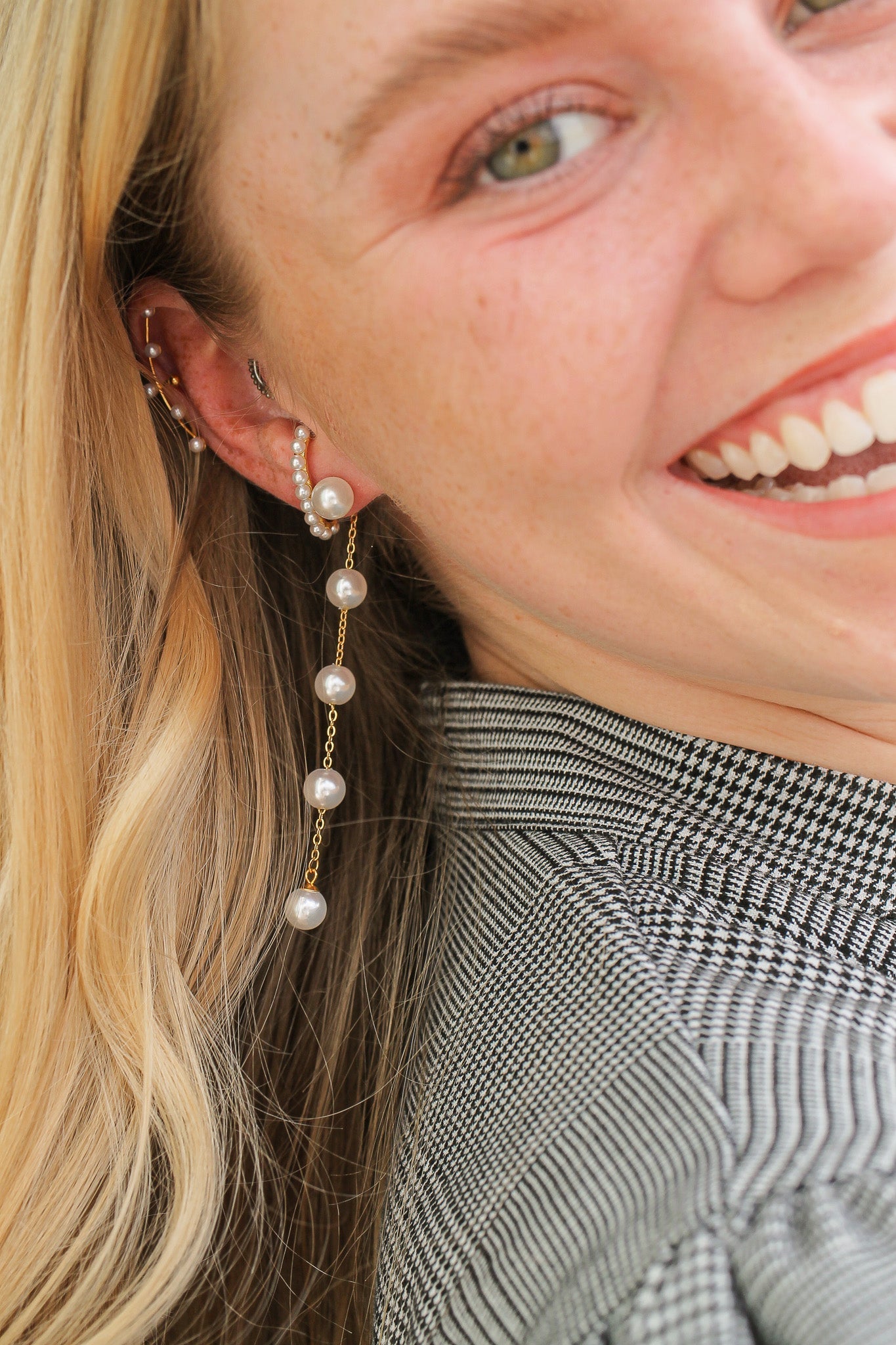 Emory Pearl Dangle Earrings in 14K Gold - Elegant Pearl Jewelry for Women | Perfect for Weddings, Parties & Special Occasions