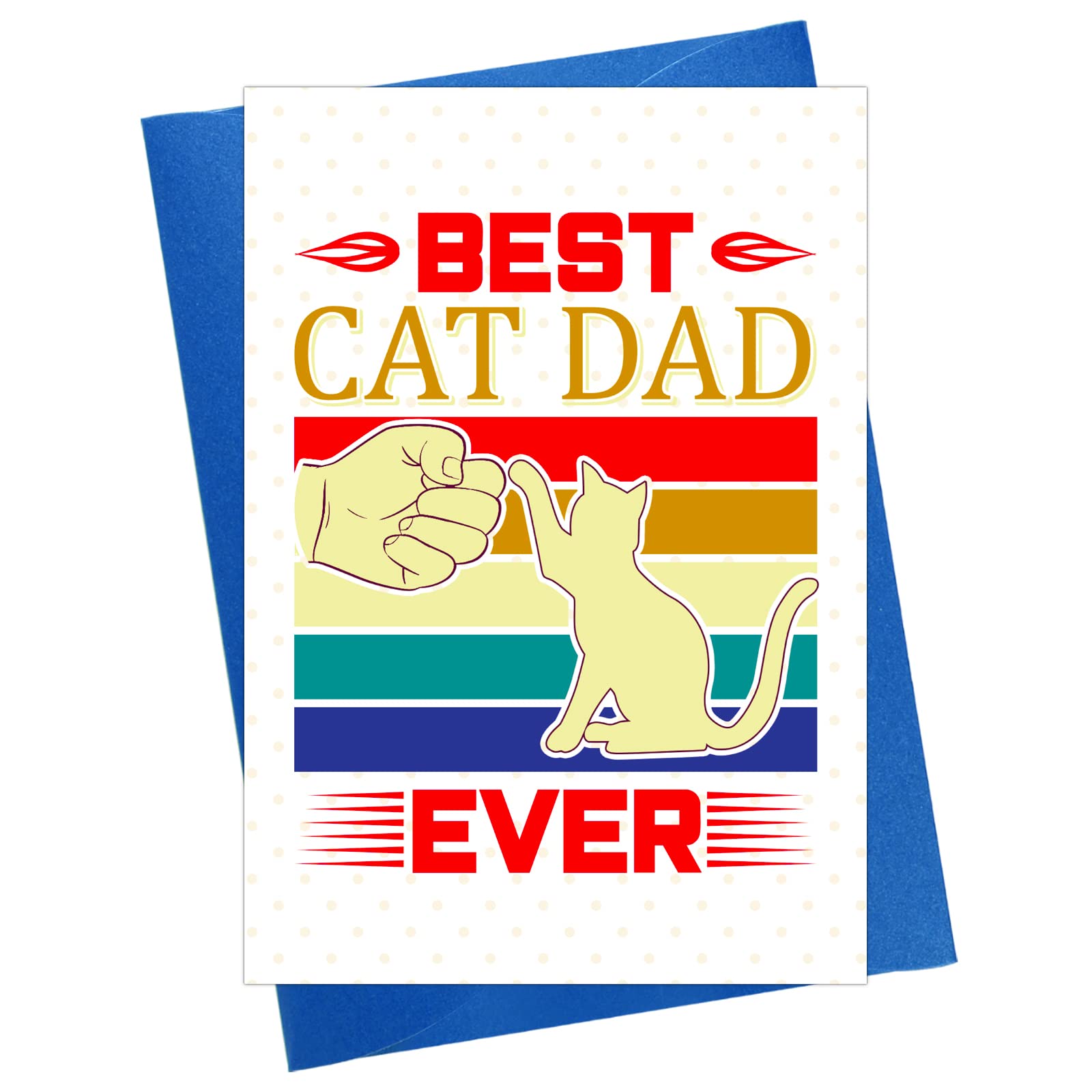 Funny Cat Dad Father's Day Card with Envelope - Birthday Gift for Dad from Cat Daughter | Perfect for Father's Day, Birthday & Cat Lovers
