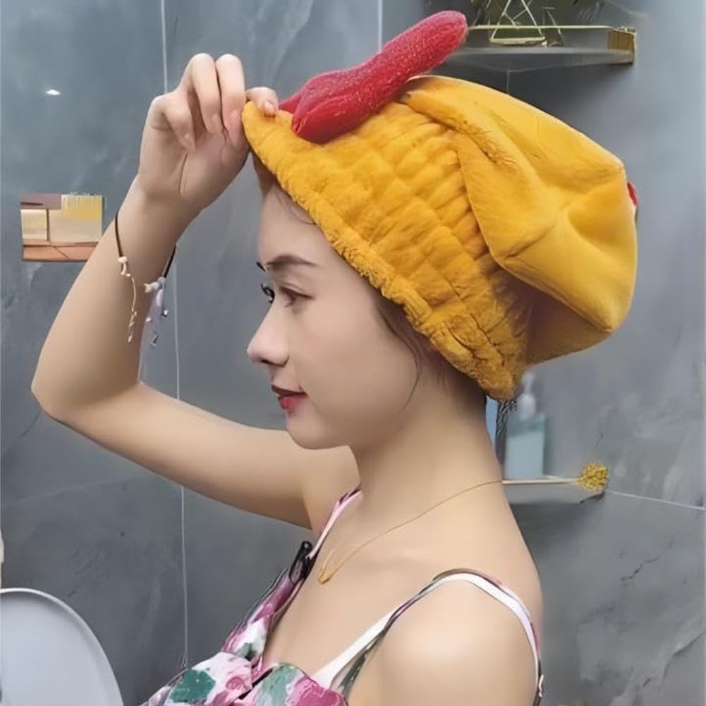 GOTTIDO Microfiber Hair Drying Cap - Super Absorbent Quick Dry Hair Towel with Bow Knot for Women & Girls | Soft Shower Cap for Post-Wash, Salon & Home Use (Red)