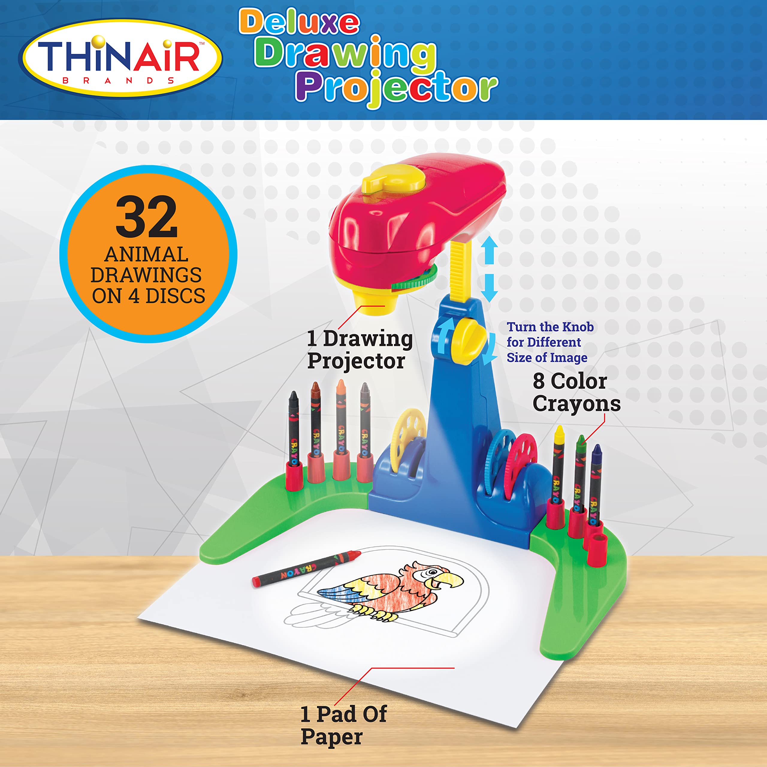 Kids Drawing Projector with 32 Animal Images - Fun Tracing Toy for Preschool Learning & Creative Play