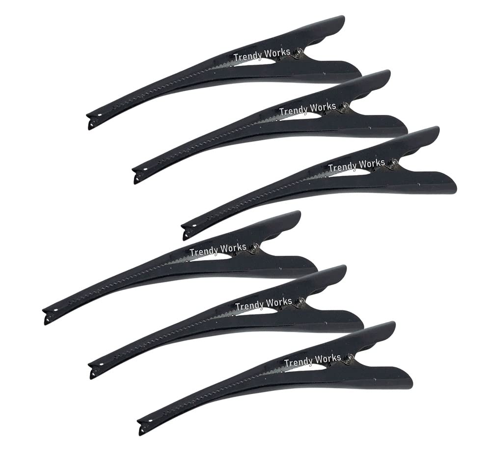 Trendy 6-Piece Metal Banana Hair Clips for Women & Girls - Black Ponytail Holder Hair Accessories (10.5cm) - Perfect for School, Work, Parties & Everyday Styling