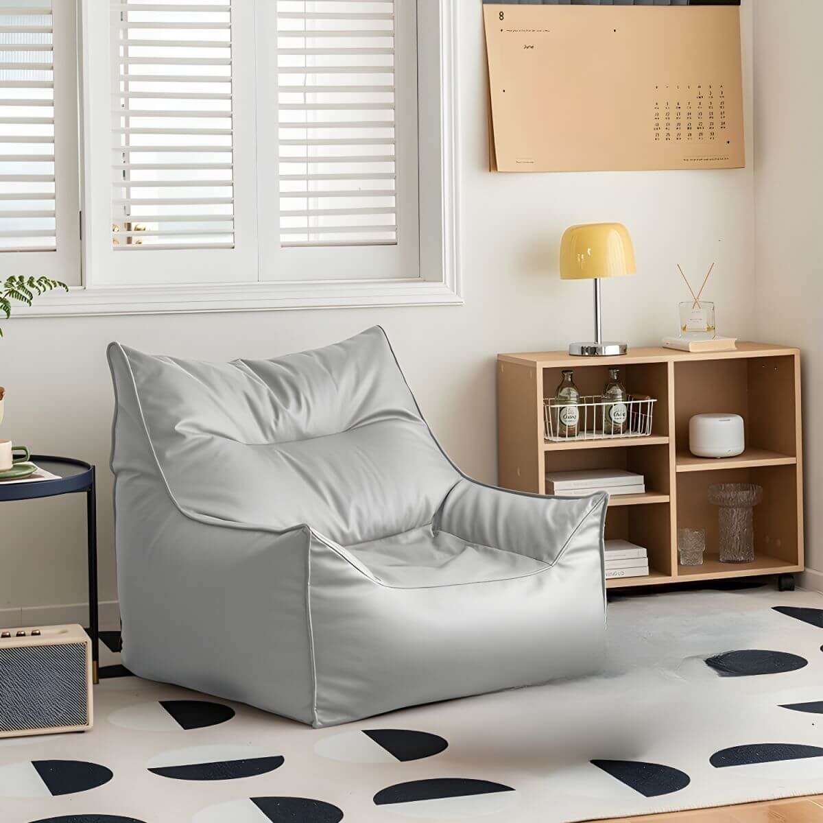 Premium Oversized Faux Leather Bean Bag Chair with Polypropylene Fill - Perfect for Living Room, Bedroom, Game Room & Dorm Relaxation