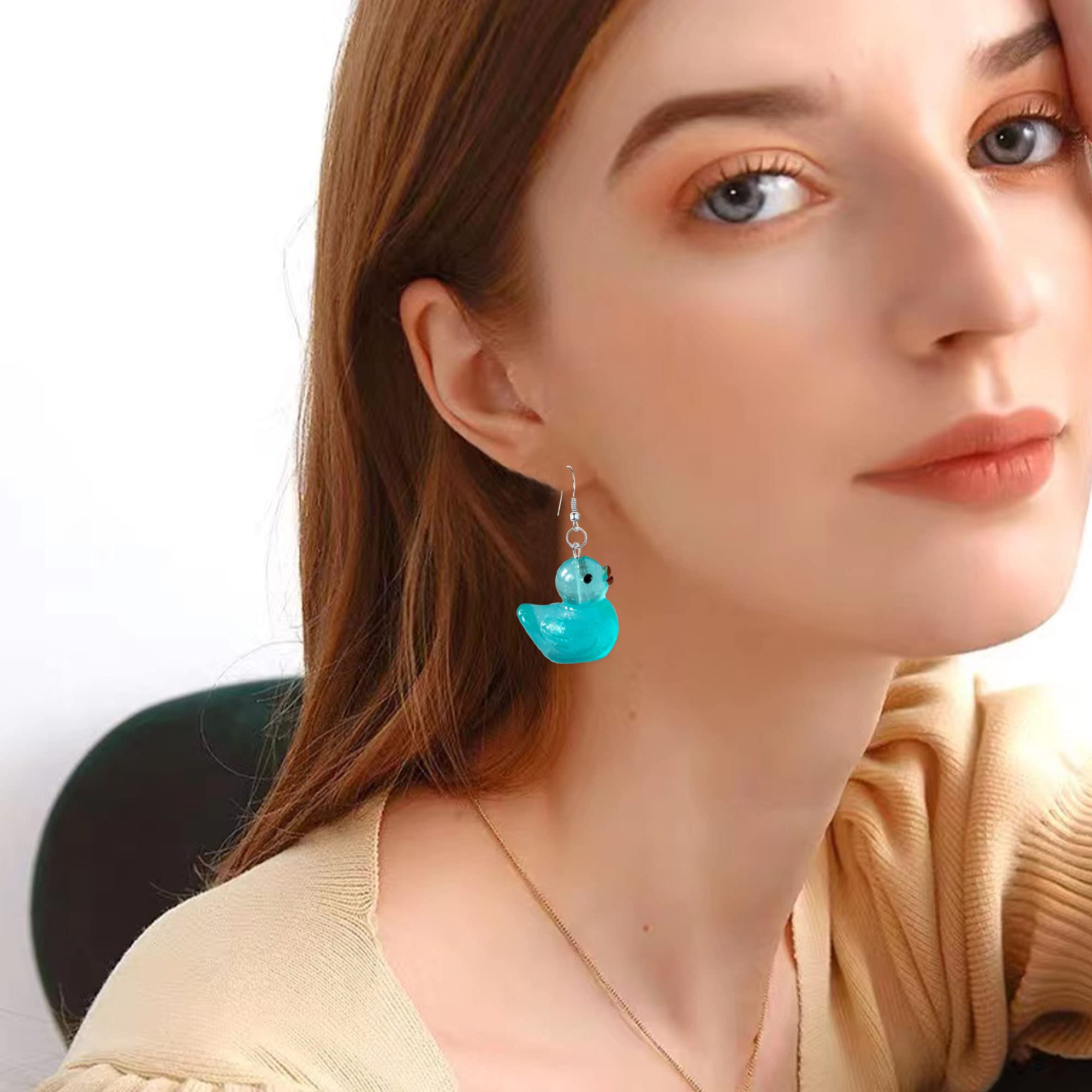 5 Pairs Cute Duck Dangle Drop Earrings - Funny Resin Duck Pendant Jewelry for Women | Indie Aesthetic Creative Personalized Gift | Perfect for Casual Wear, Parties & Gifts