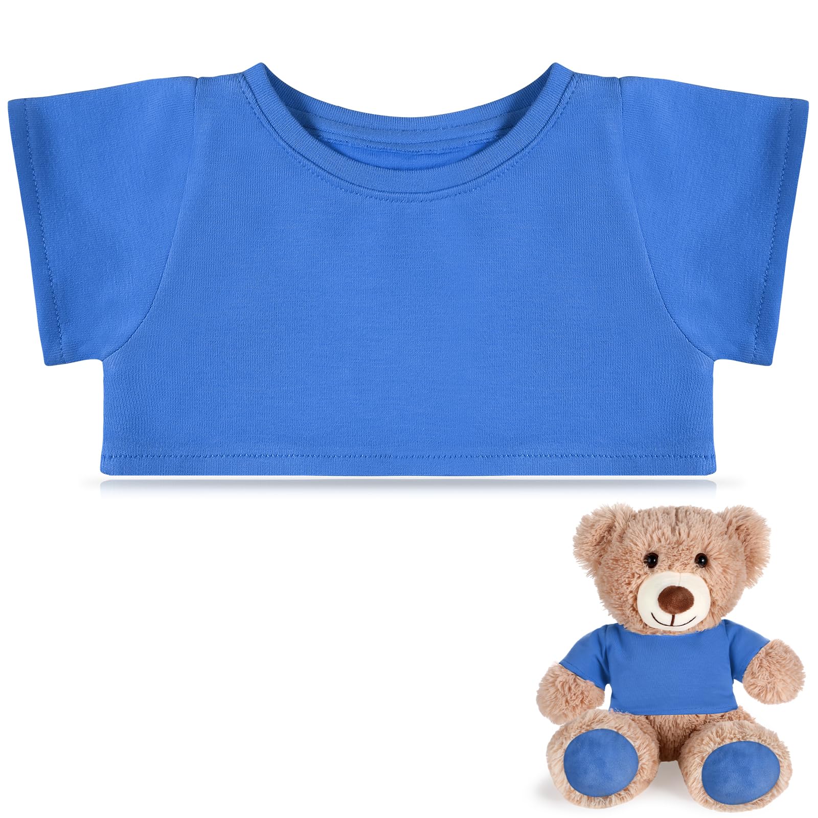 Bear Tee Shirt for 14-18 Inch Stuffed Animals - Soft Cotton Doll Clothes for Teddy Bears & Plush Toys (Blue) - Perfect for Photo Shoots, Gifts & Teddy Bear Accessories