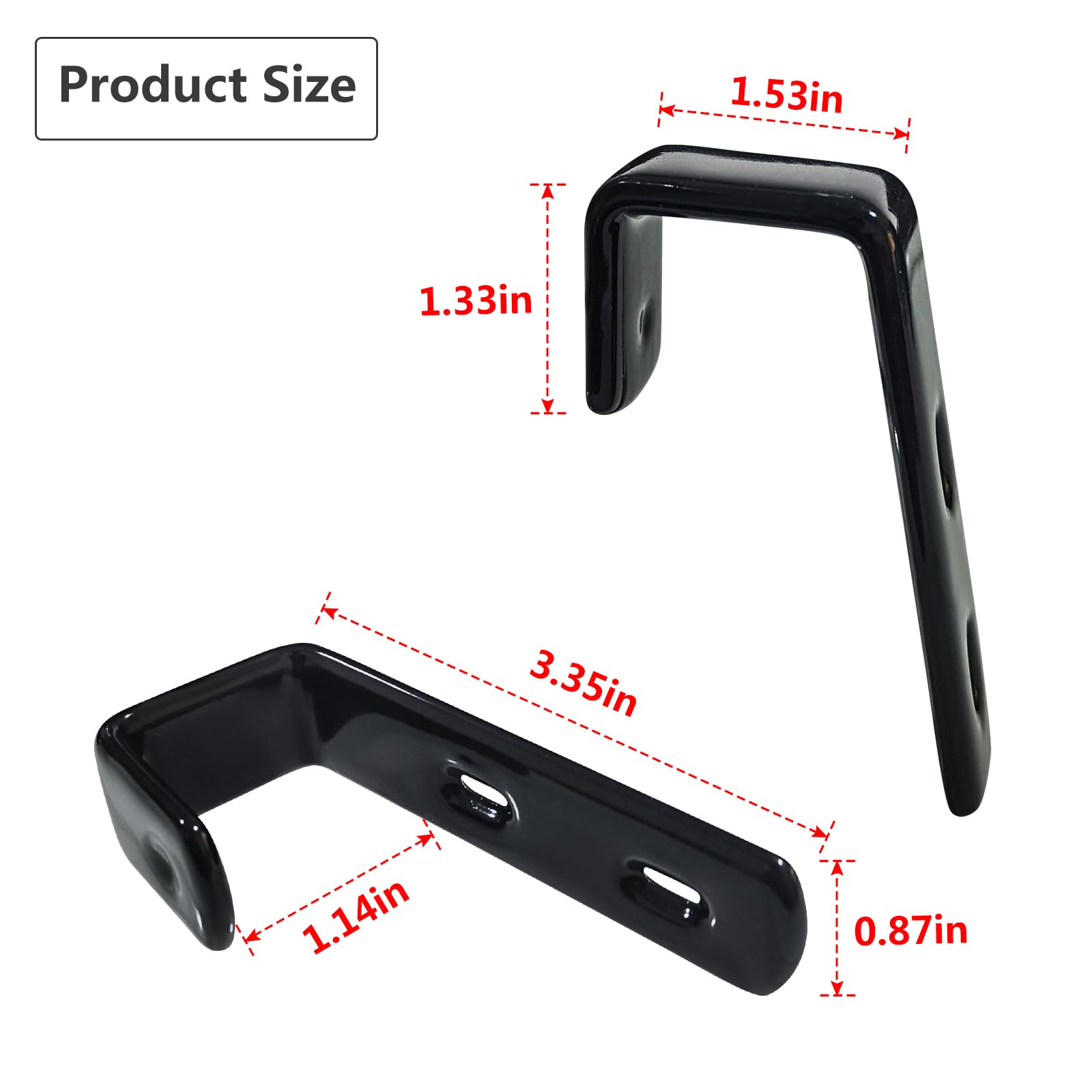 4PCS Heavy Duty Iron Bunk Bed Ladder Hooks - PVC Coated Stainless Steel Angled Brackets for Loft Beds, Garage Storage & Utility Hanging - Durable Hardware for Home Organization & Space Saving Solutions