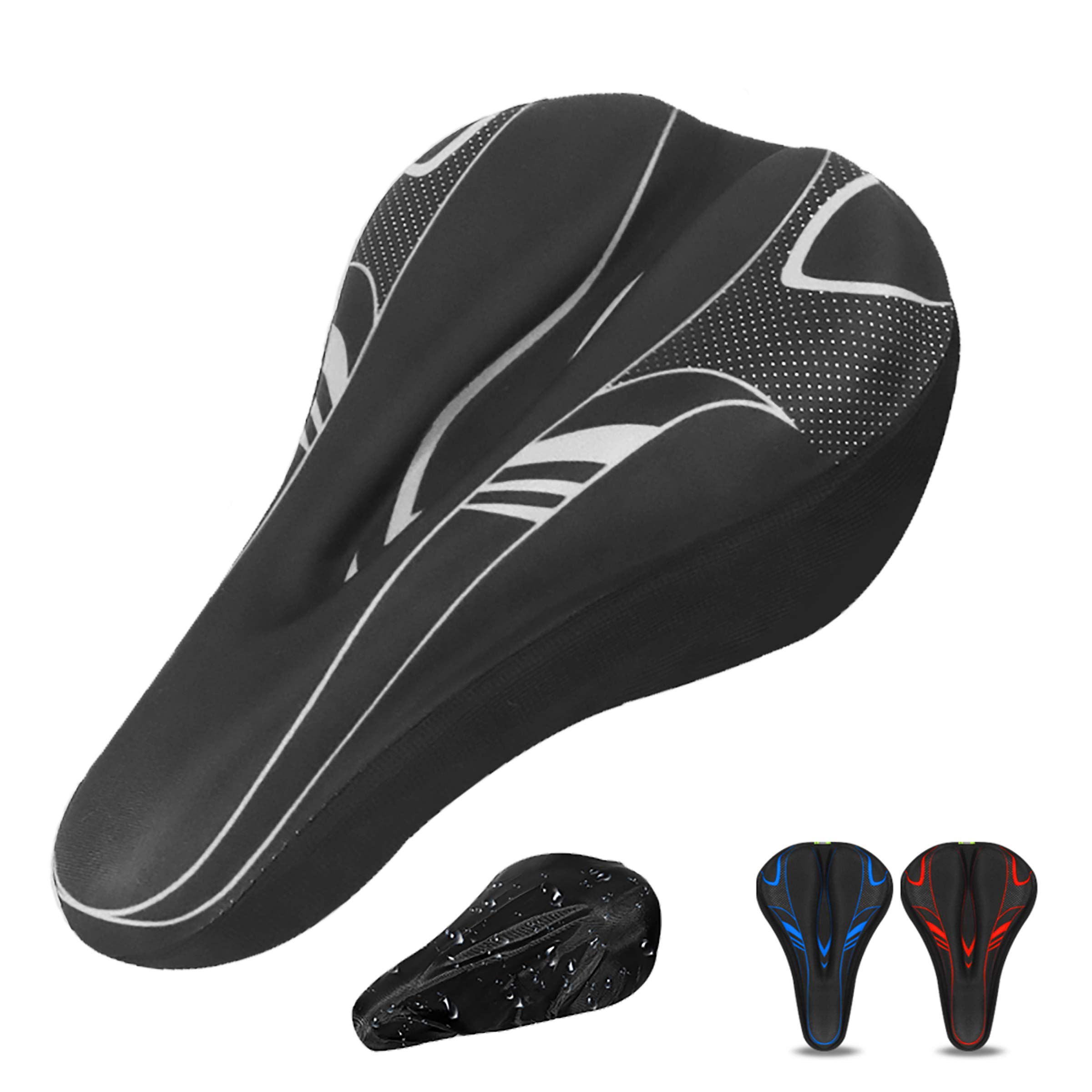 DEERU Gel Bike Seat Cover (11x7.5 inch) - Premium Comfort Bicycle Saddle Pad with Extra Gel Cushion - Water & Dust Resistant Bike Seat Cover for Narrow Seats - Ideal for Long Rides, Commuting & Outdoor Cycling