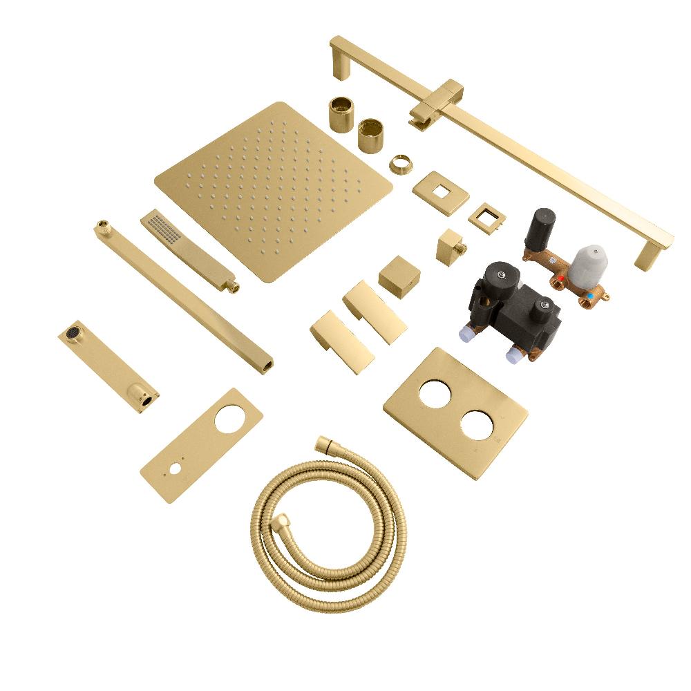 ZLINE Bliss Rainfall Shower System - 12 Inch Oversized Shower Head in Champagne Bronze (BLS SHS12 CB) for Luxurious Bathroom Upgrade | Perfect for Master Bath & Spa-Like Experience