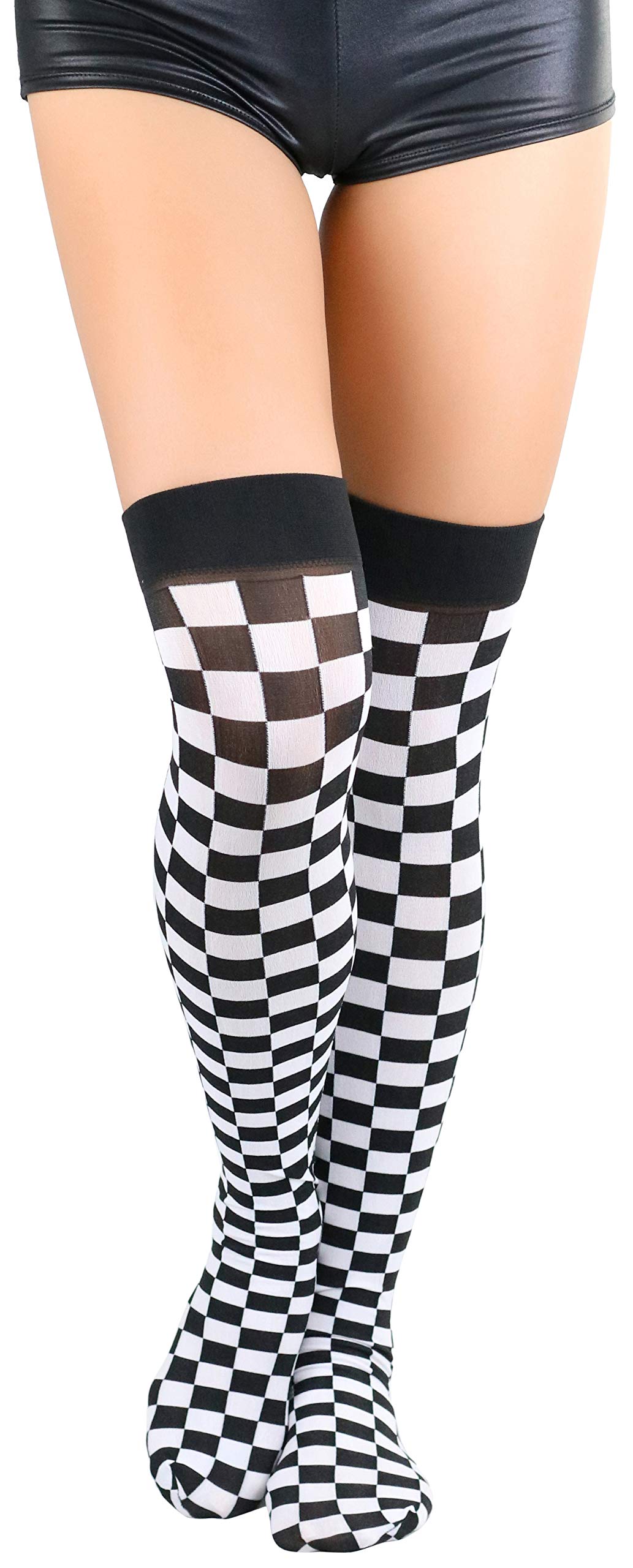 ToBeInStyle Women's Seamless Nylon Closed Toe Checkered Stockings - Comfortable & Stylish Tights for Office, Party & Everyday Wear