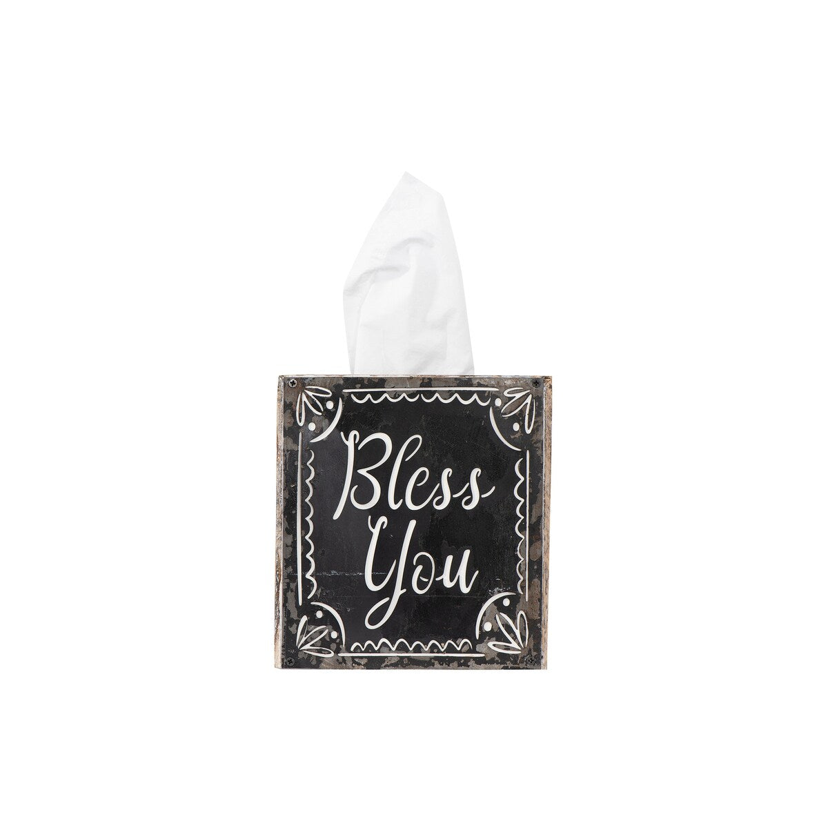 Bless You Black and White Wooden Tissue Box - Elegant Home Decor for Living Room, Bedroom, or Office | Premium Tissue Holder for Stylish Spaces