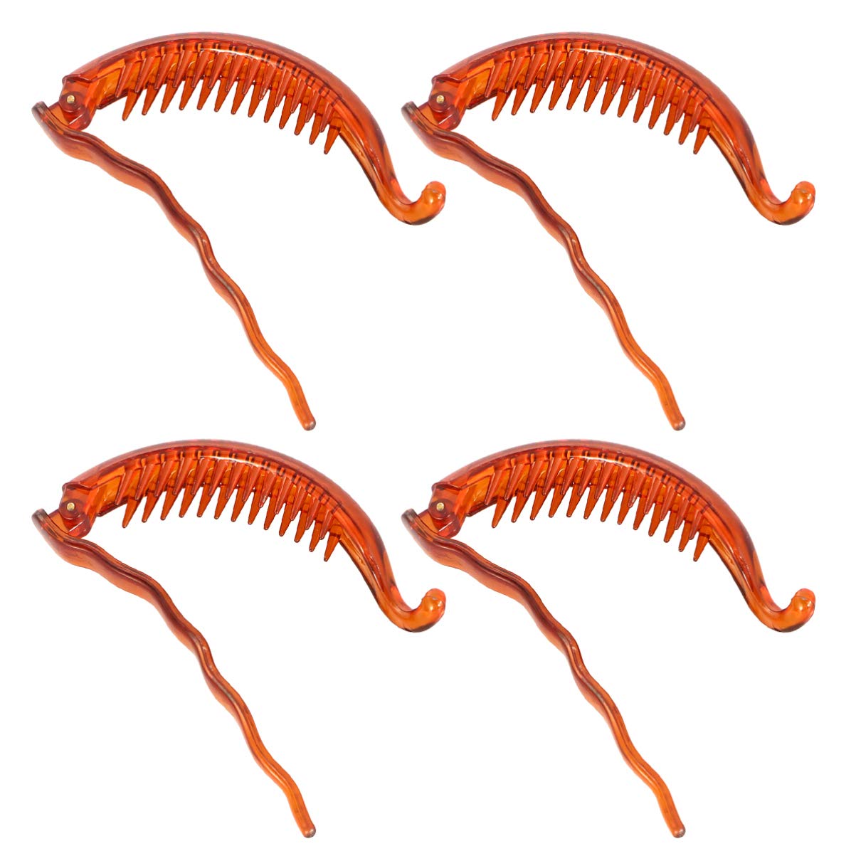 Minkissy Large Banana Hair Clips - 4Pcs Non-Slip Vertical & Horizontal Ponytail Holder for Women, Perfect for Fishtail Braids, Workouts, and Everyday Hairstyles