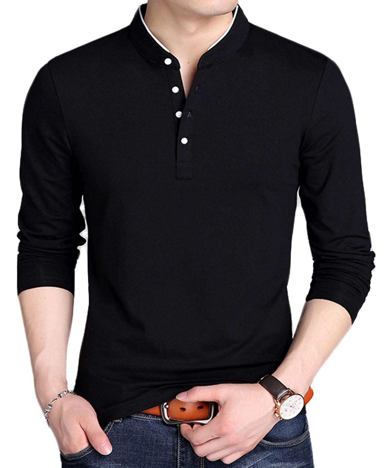 YTD Men's Summer Slim Fit Solid Color Short Sleeve Polo Shirt - Casual Breathable Tee for Outdoor Activities, Golf & Business Casual Wear