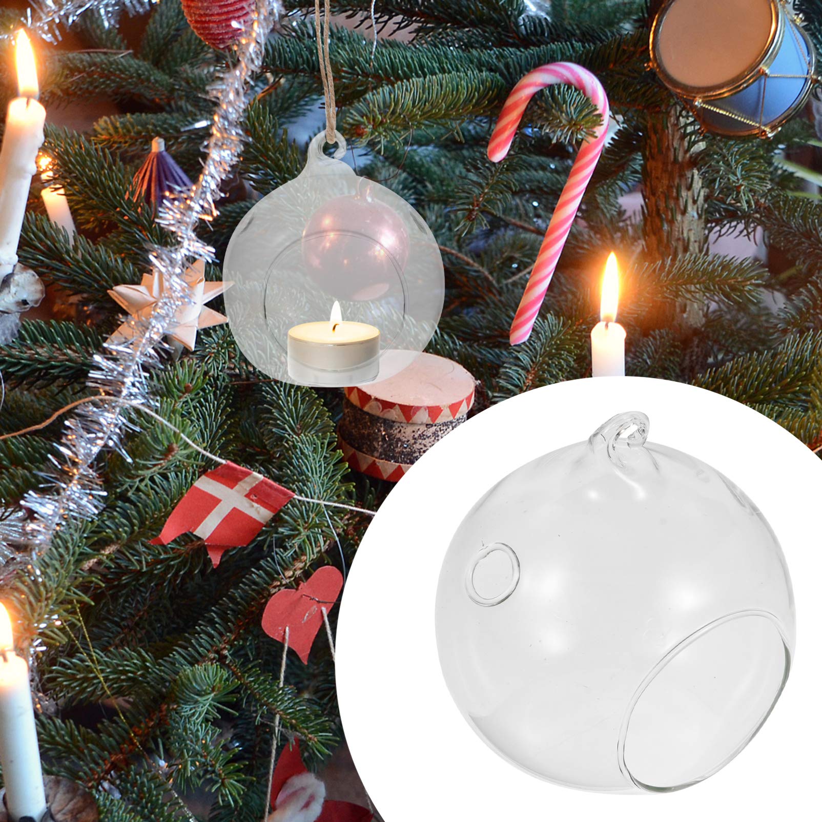 VORCOOL 5-Piece Glass Hanging Terrarium Set - Hanging Glass Flower Vase, Tea Light Holder, and Sphere Ball for Plants & Candles - Perfect for Home Decor, Weddings, and Indoor Gardens