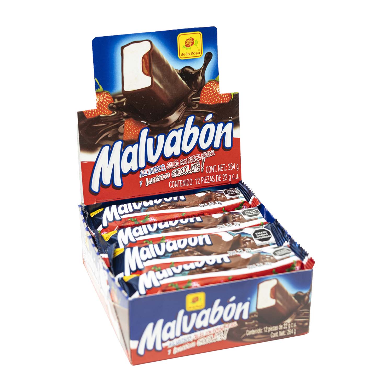De La Rosa Malvabon Strawberry Candy | 12 Count Box | Mexican Candy for Parties, Gifts & Snacking