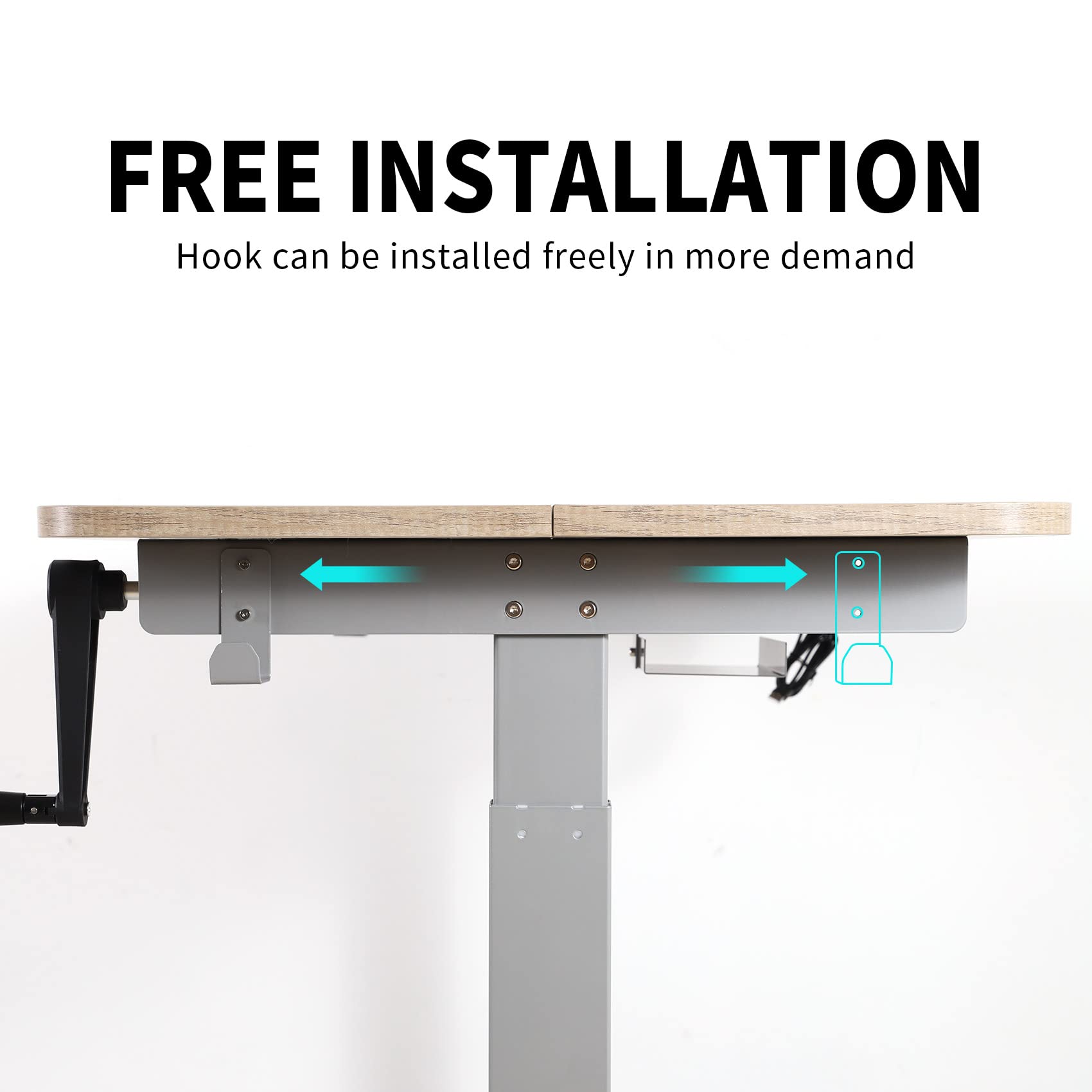 UNICOO Adjustable Height Standing Desk with USB & Wireless Charger - Home Office Desk, Gaming Table, Computer Desk in Antique Oak (NTCSET-01-M2) - Perfect for Remote Work, Online Gaming & Ergonomic Workspaces