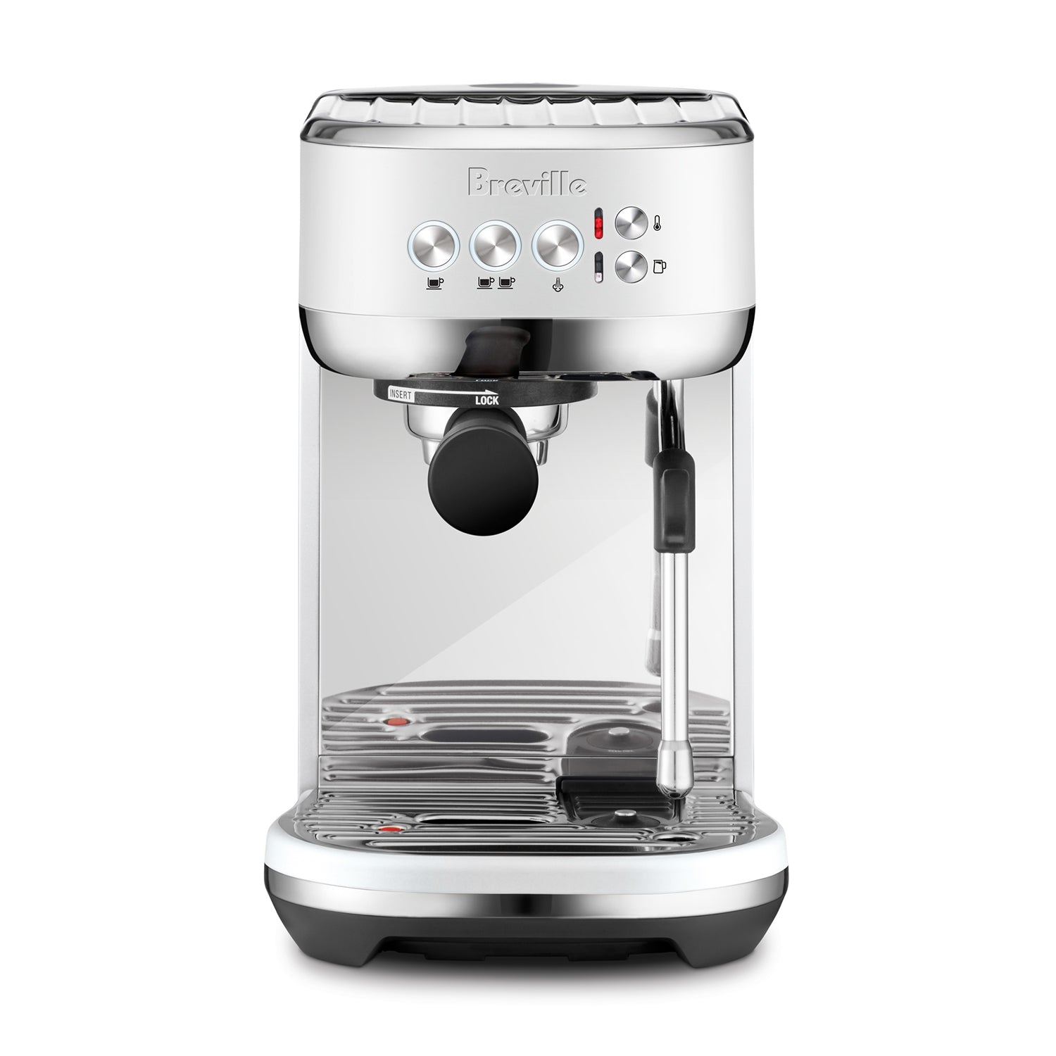 Breville Bambino Plus Automatic Espresso Machine with Milk Frother - Sea Salt White (BES500SST1BCA1) | Compact Barista-Quality Espresso for Home, Office & Small Spaces