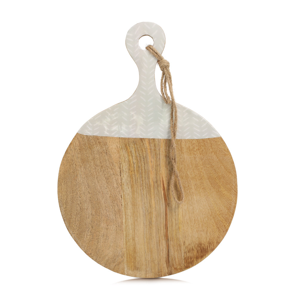 Beige Wooden Serving Tray with Handle - Perfect for Breakfast in Bed, Coffee Table Decor, and Party Serving - Elegant and Durable Wood Tray for Home & Kitchen Use