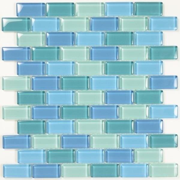 Crystal Waters Glass Mosaic Tile 1 x 2 - Perfect for Kitchen Backsplash, Bathroom Wall, and Pool Designs