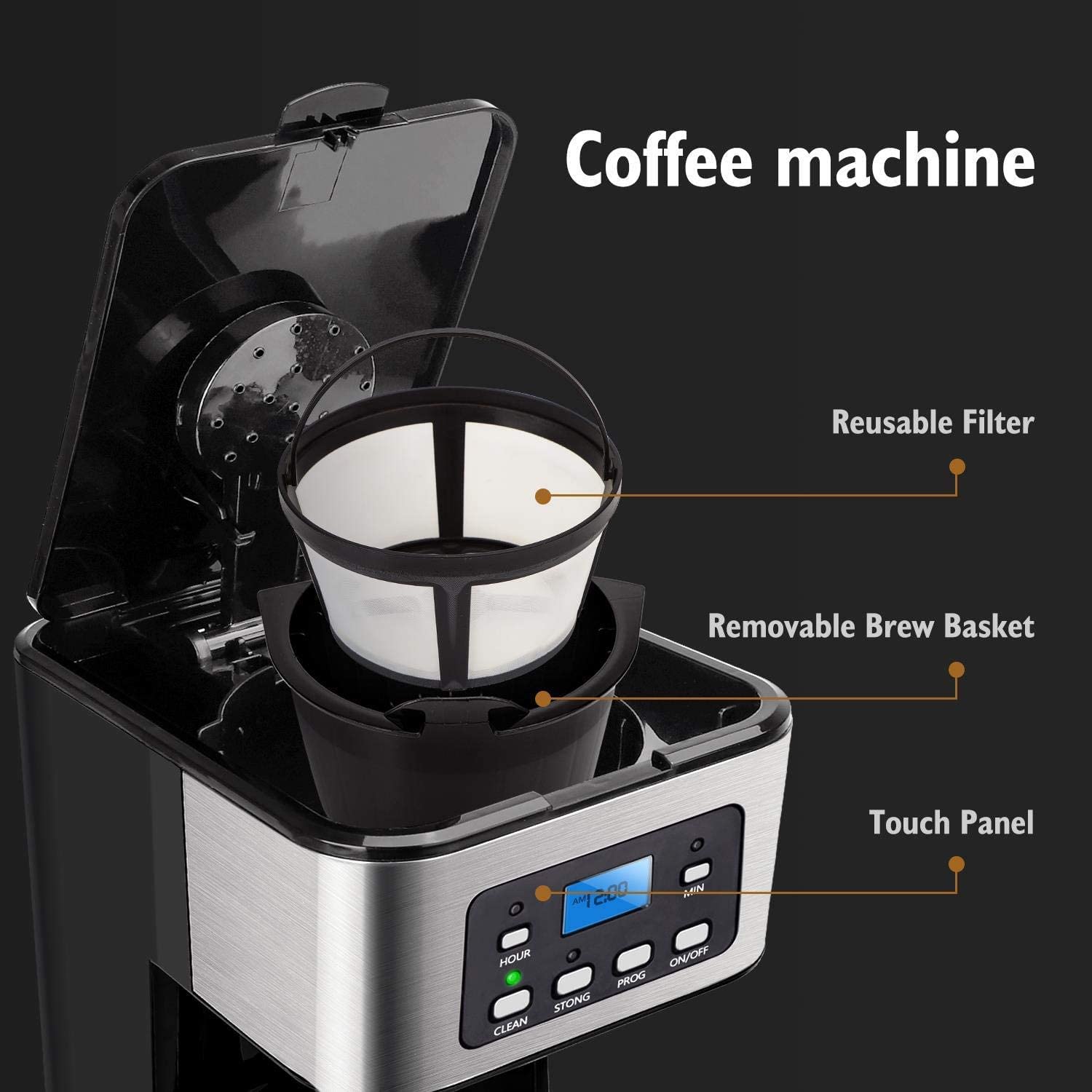 Taylor Swoden Programmable Coffee Maker & Electric Kettle with Tea Infuser - Smart Home Brewing System for Coffee, Tea & Hot Beverages - Perfect for Office, Kitchen & Dorm Use