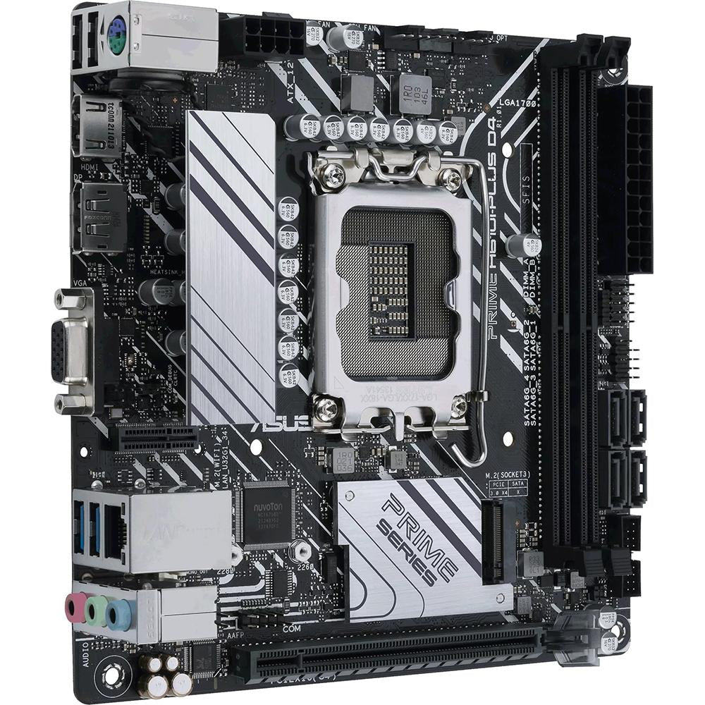 ASUS PRIME H610I-PLUS D4 CSM Mini-ITX Motherboard - Intel LGA 1700 Socket, DDR4 RAM, PCIe 4.0 - Perfect for Compact Gaming PC & Home Office Builds