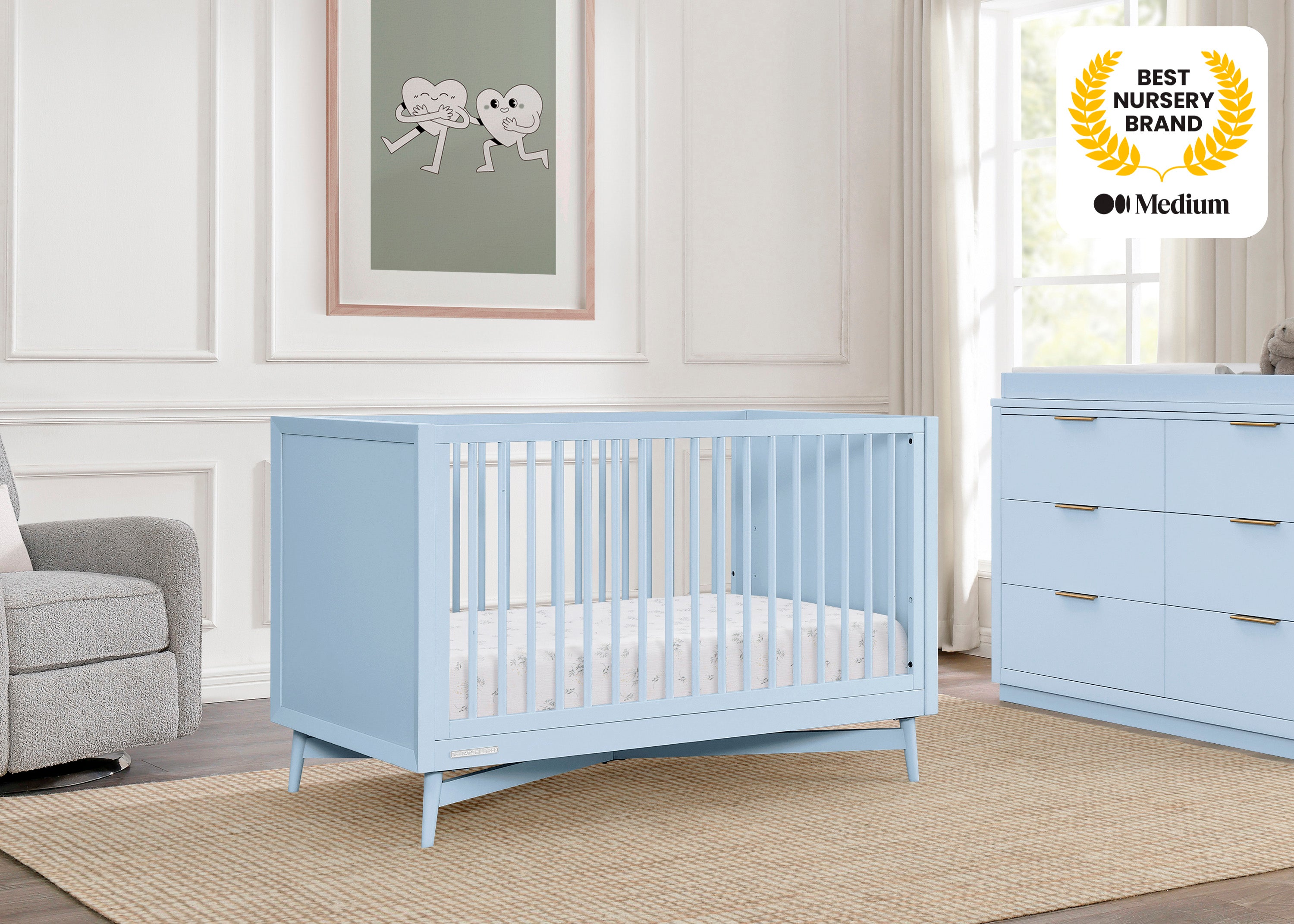 Dylan 4-in-1 Convertible Baby Crib - Toddler Bed, Daybed & Full-Size Bed Frame | Safe & Stylish Nursery Furniture for Newborns to Teens | Perfect for Modern Nursery, Bedroom & Guest Room