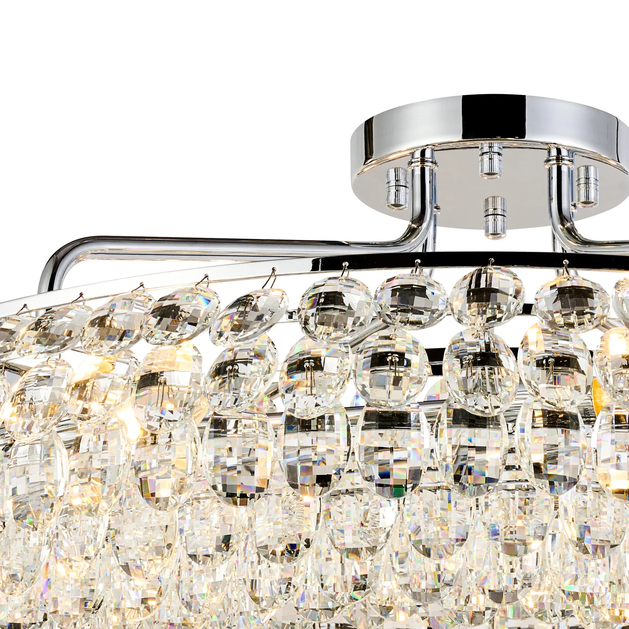 Consten Semi Flush Ring Ceiling Light Fixture with E14 Socket - Perfect for Bedroom, Hallway & Small Space Lighting