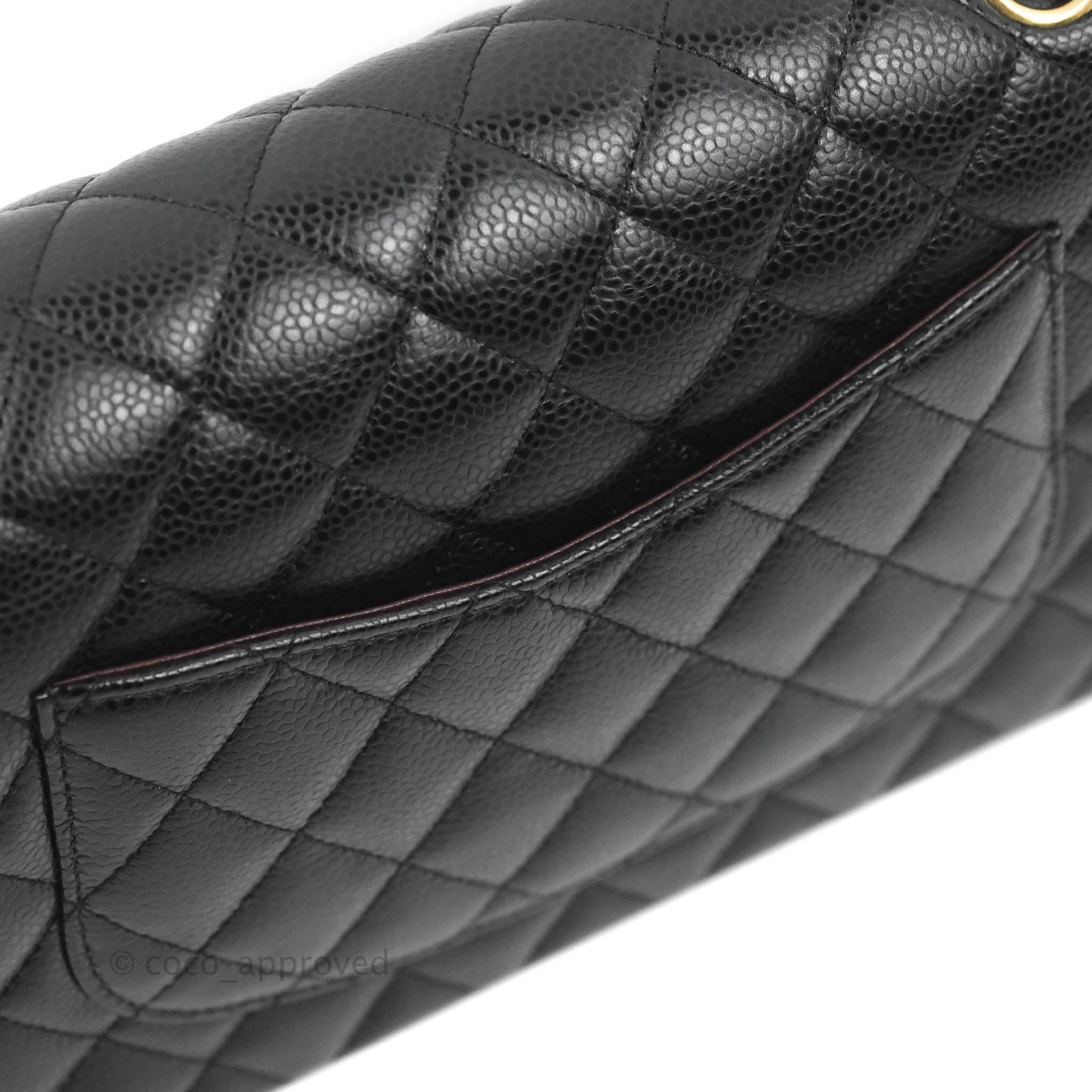 Chanel Classic Medium Double Flap Bag in Black Caviar Leather with Gold Hardware - Luxury Designer Handbag for Women, Perfect for Work, Evening Events & Special Occasions