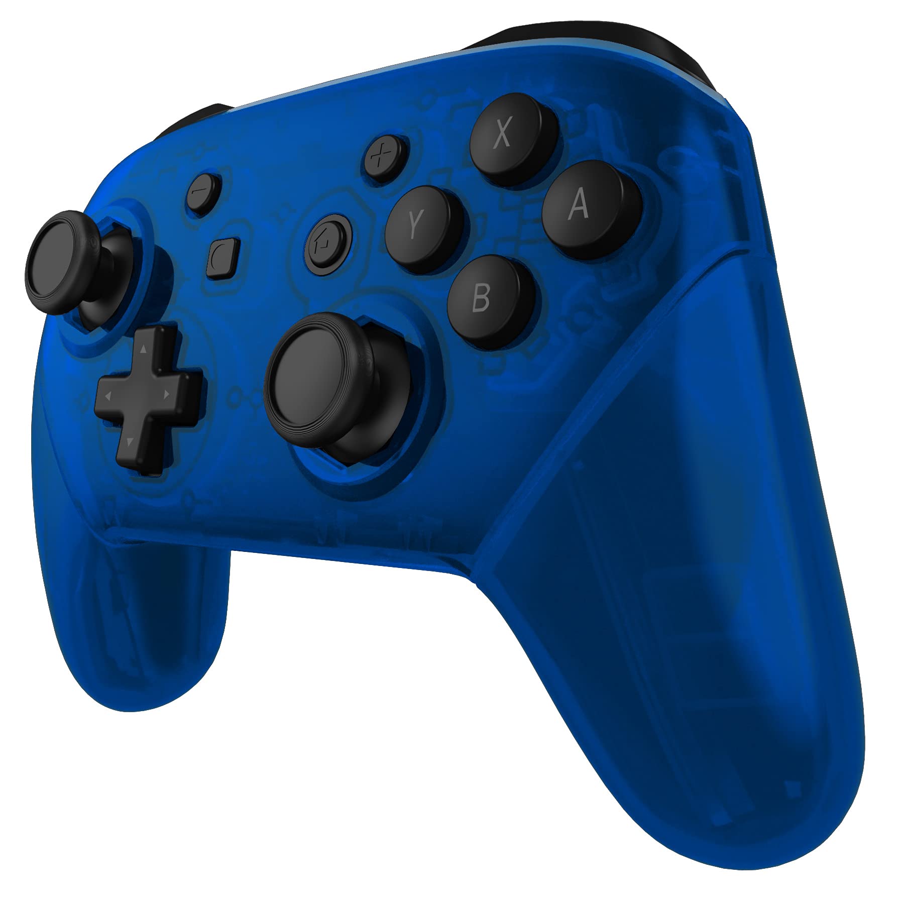 eXtremeRate Clear Blue Octagonal Gated Sticks Faceplate & Backplate Handles - DIY Replacement Grip Housing Shell Cover for Nintendo Switch Pro Controller (Controller Not Included) | Perfect for Gaming, Customization & Controller Repair