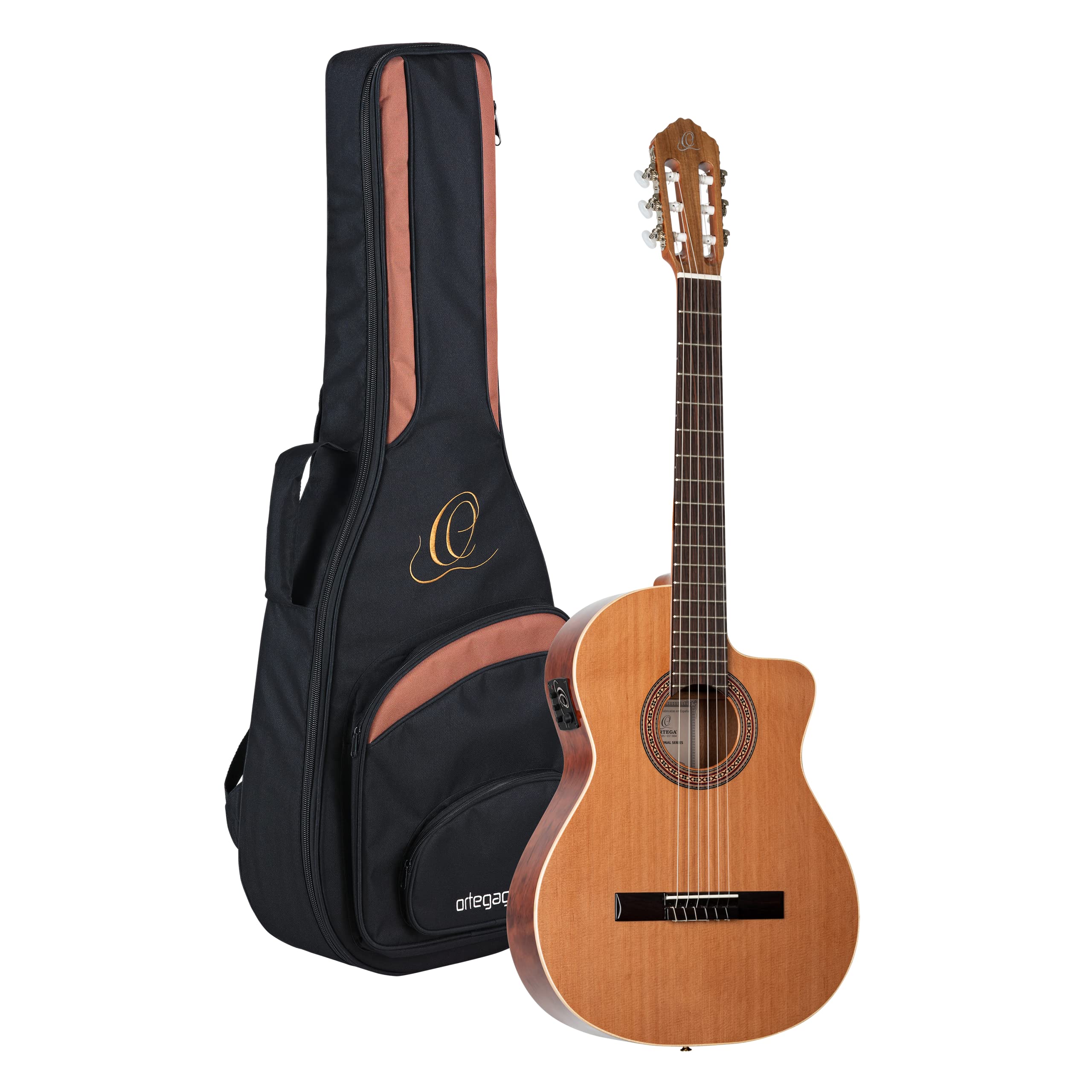Ortega 6-String Nylon Acoustic Guitar - Perfect for Beginners, Classical & Flamenco Music Practice, Home Studio & Live Performances