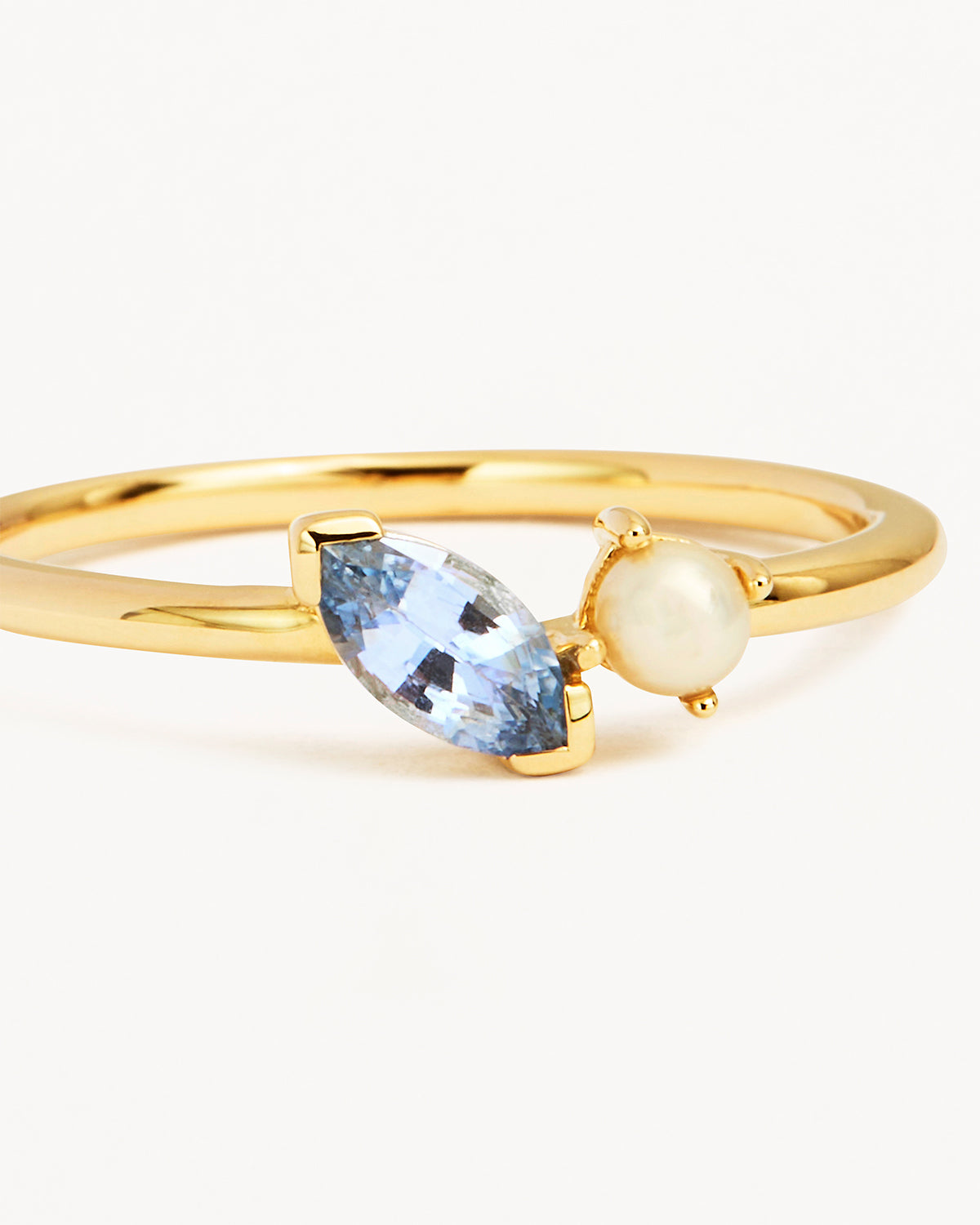 14K Solid Gold Into The Blue Ring - Elegant Dainty Stackable Ring for Women, Perfect for Everyday Wear, Anniversary Gifts & Special Occasions